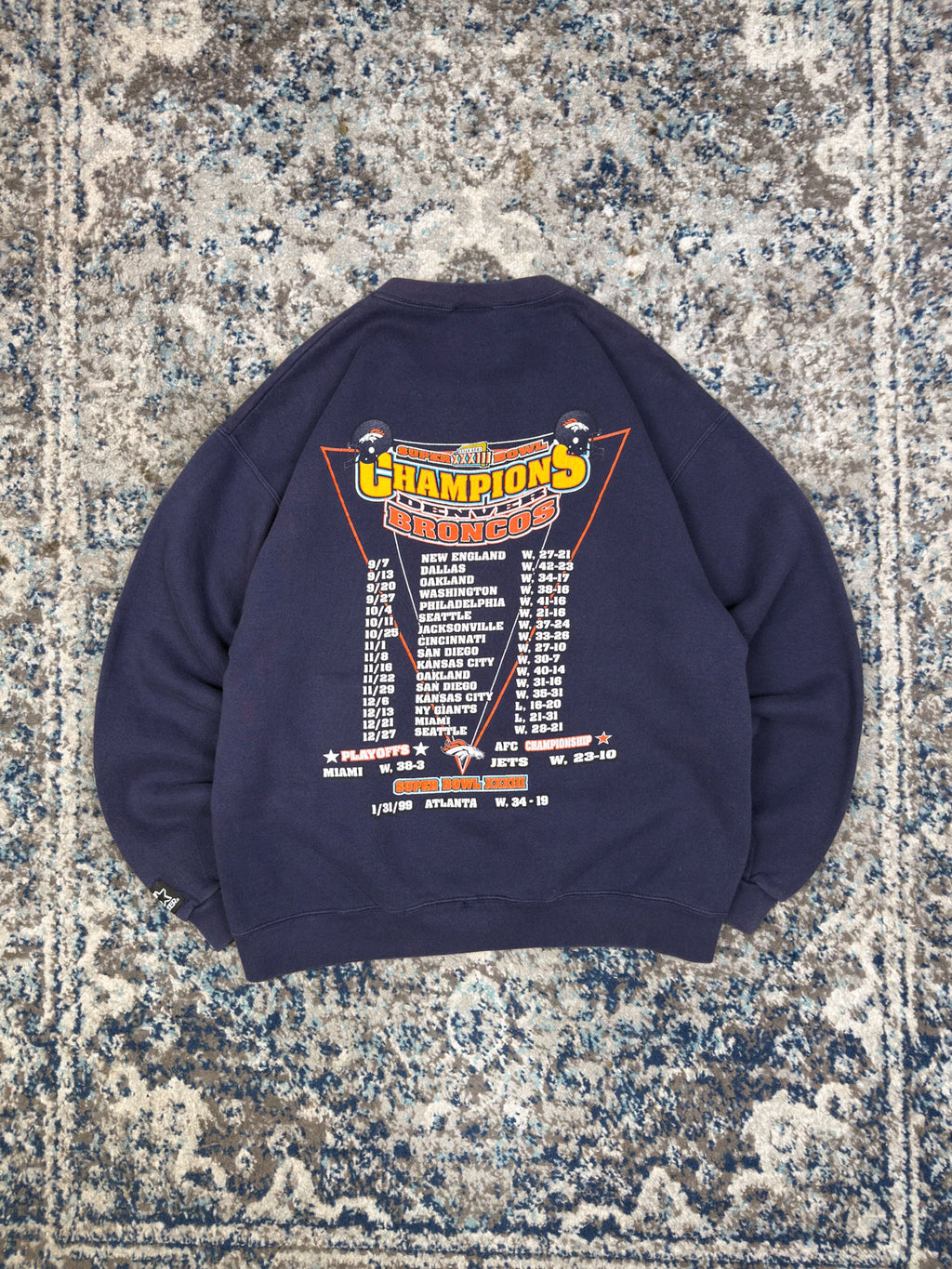 Vintage 1998 Denver Broncos NFL Super Bowl XXXII Champions Sweatshirt Size Medium