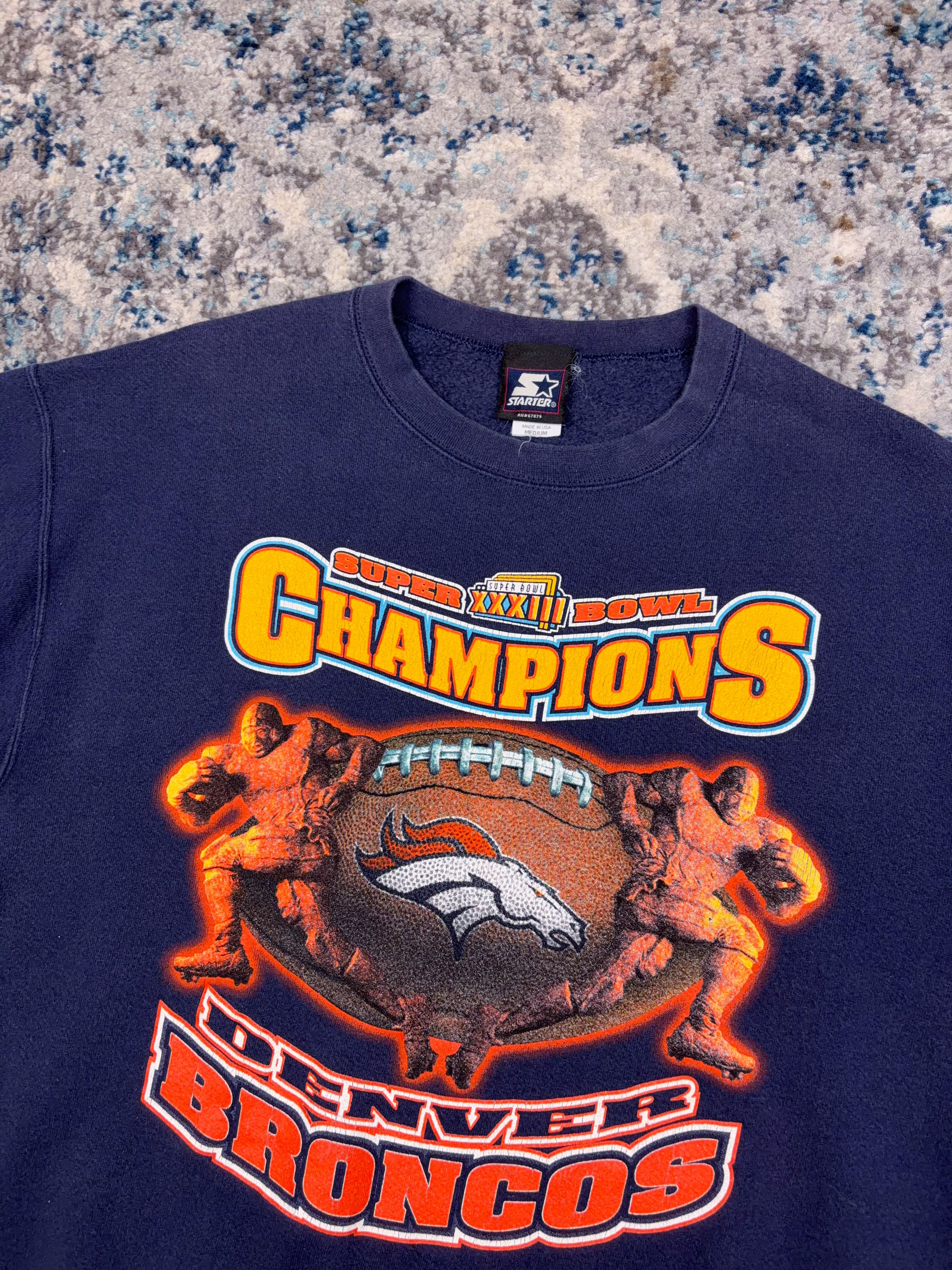 Vintage 1998 Denver Broncos NFL Super Bowl XXXII Champions Sweatshirt Size Medium