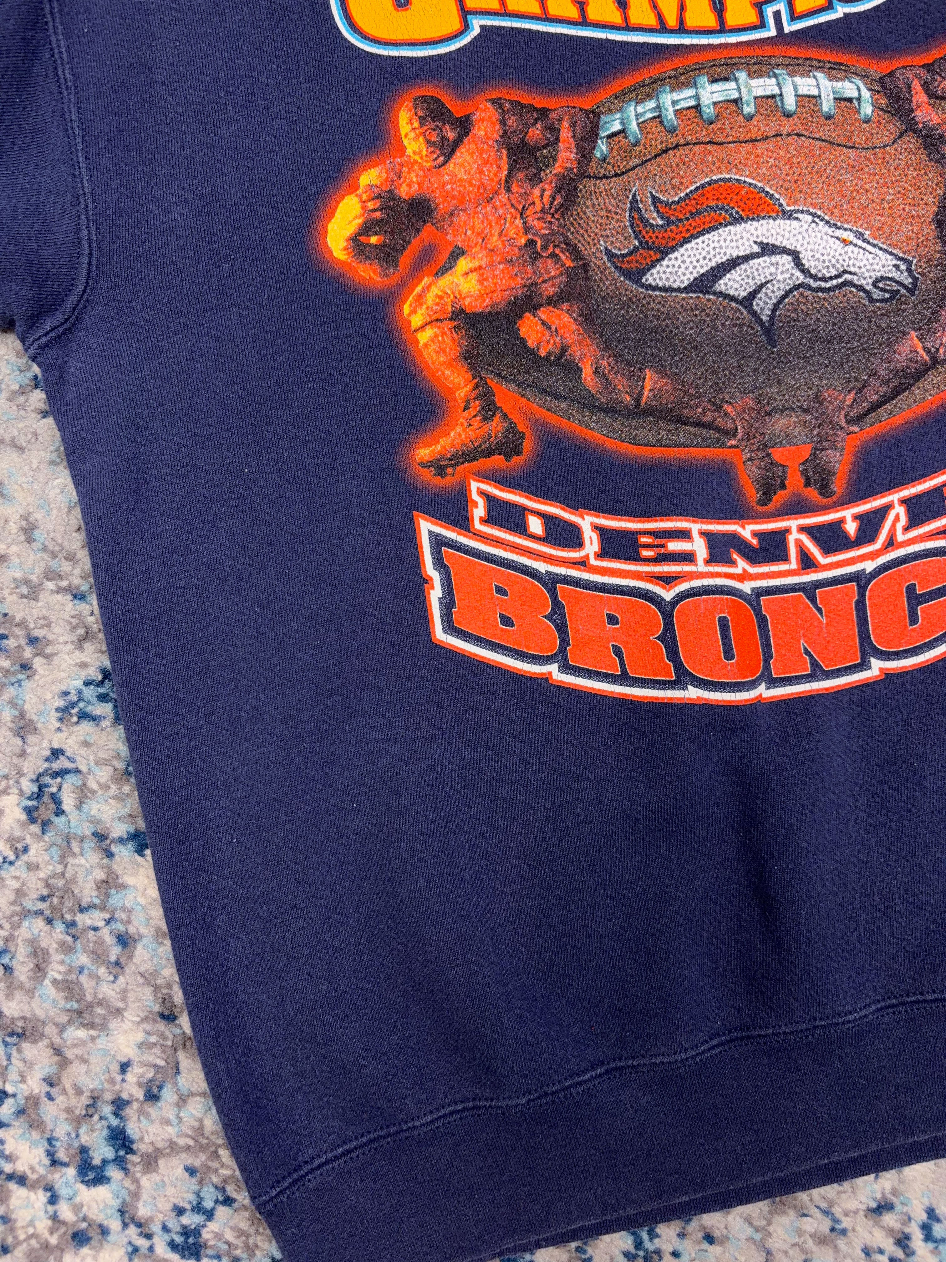 Vintage 1998 Denver Broncos NFL Super Bowl XXXII Champions Sweatshirt Size Medium
