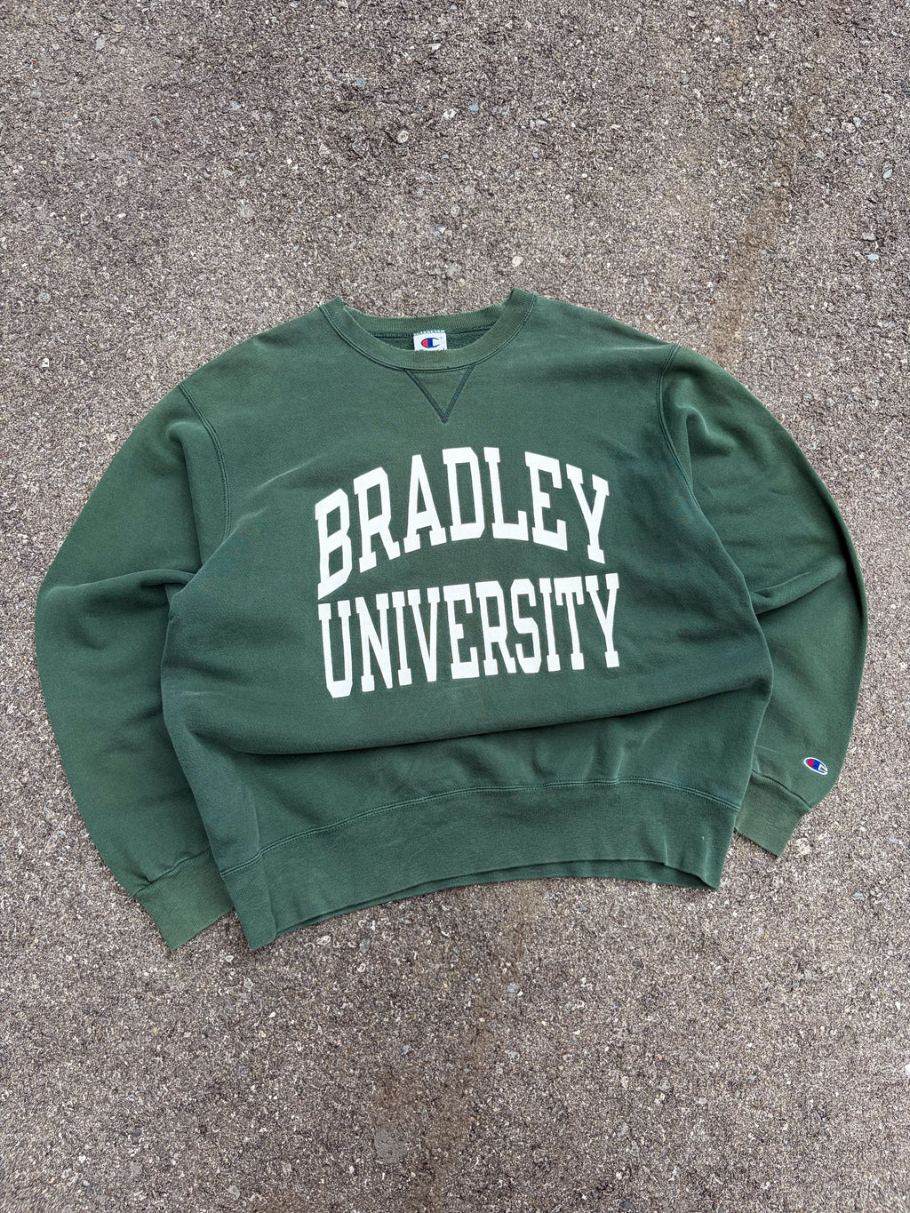 Vintage Bradley University Braves NCAA Arc Spellout Graphic Champion Sweatshirt Size XL