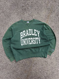 Vintage Bradley University Braves NCAA Arc Spellout Graphic Champion Sweatshirt Size XL