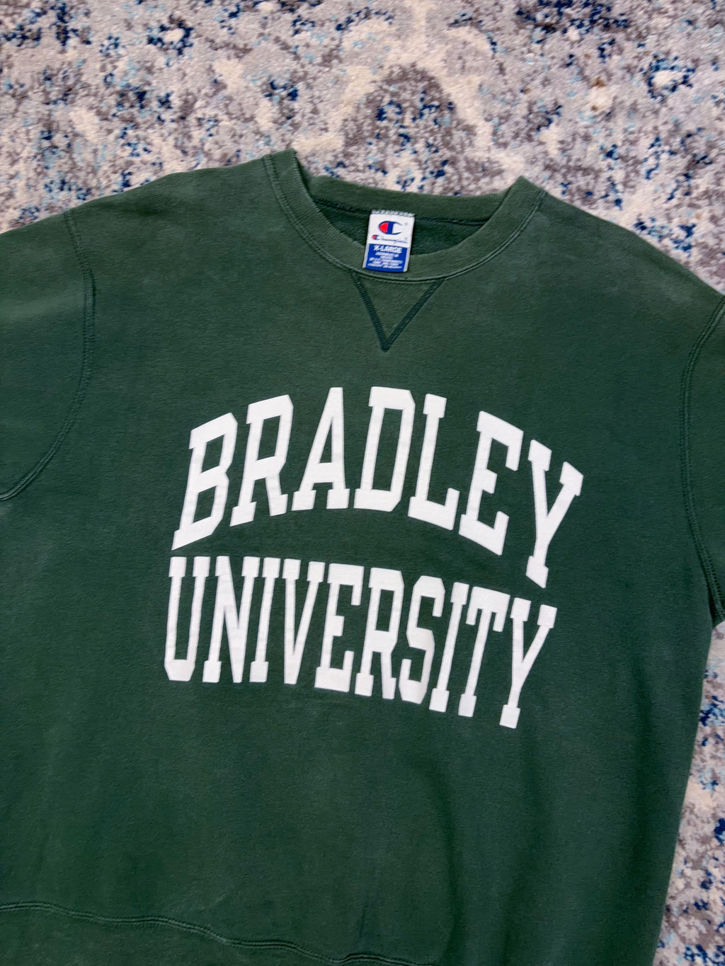 Vintage Bradley University Braves NCAA Arc Spellout Graphic Champion Sweatshirt Size XL