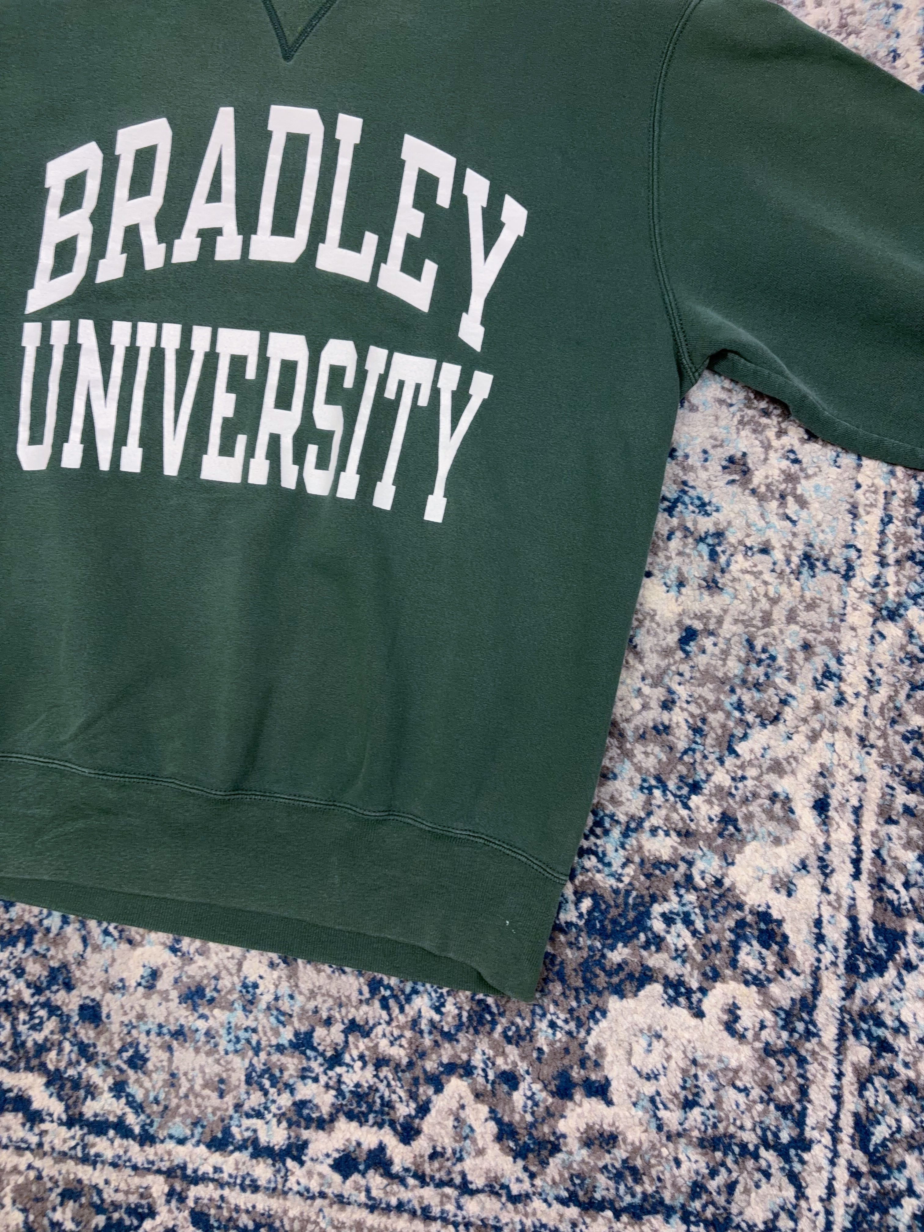 Vintage Bradley University Braves NCAA Arc Spellout Graphic Champion Sweatshirt Size XL