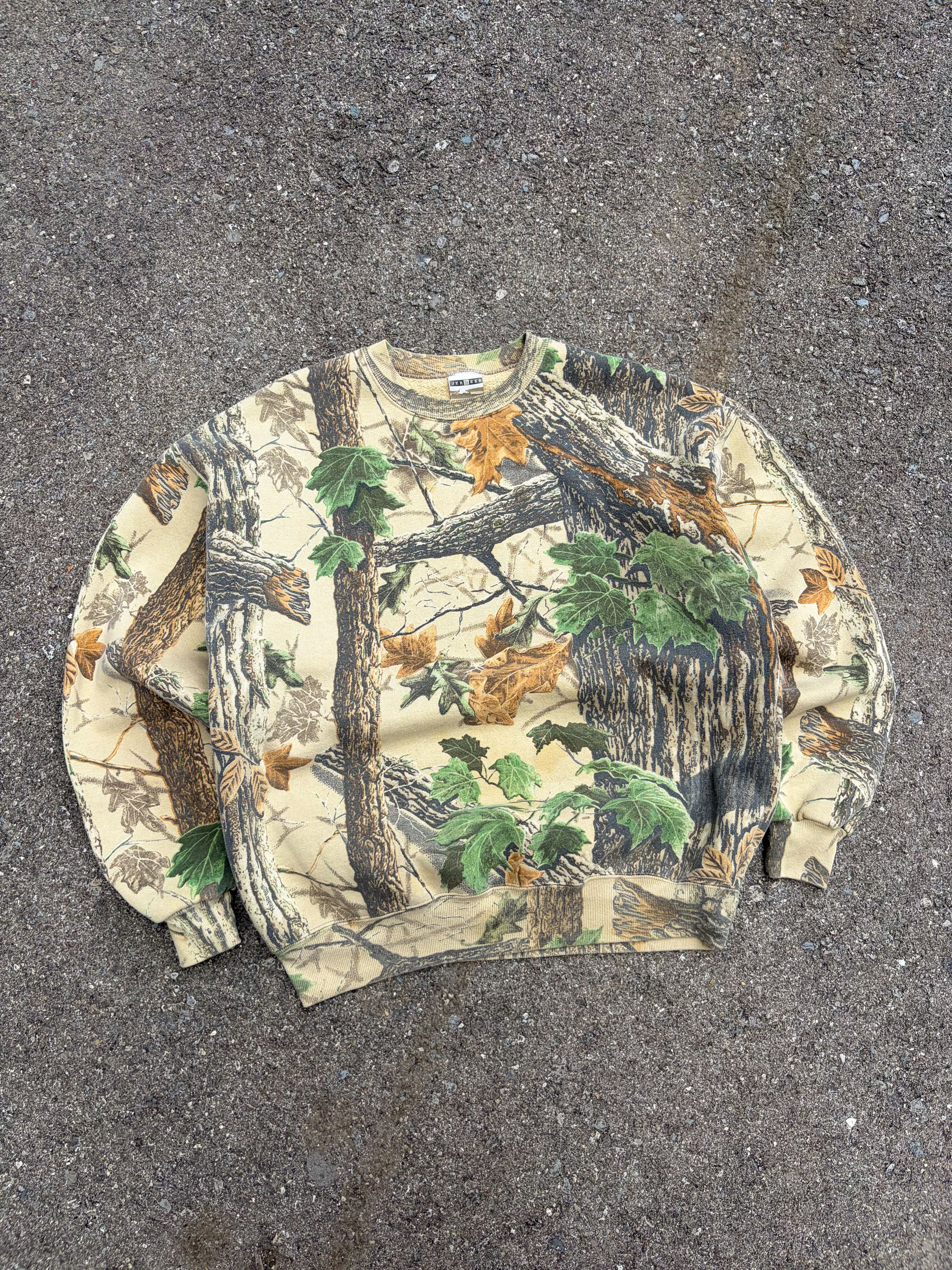 Vintage 90s Jerseys Outdoors Realtree Timber Camo Hunting Sweatshirt Size XL