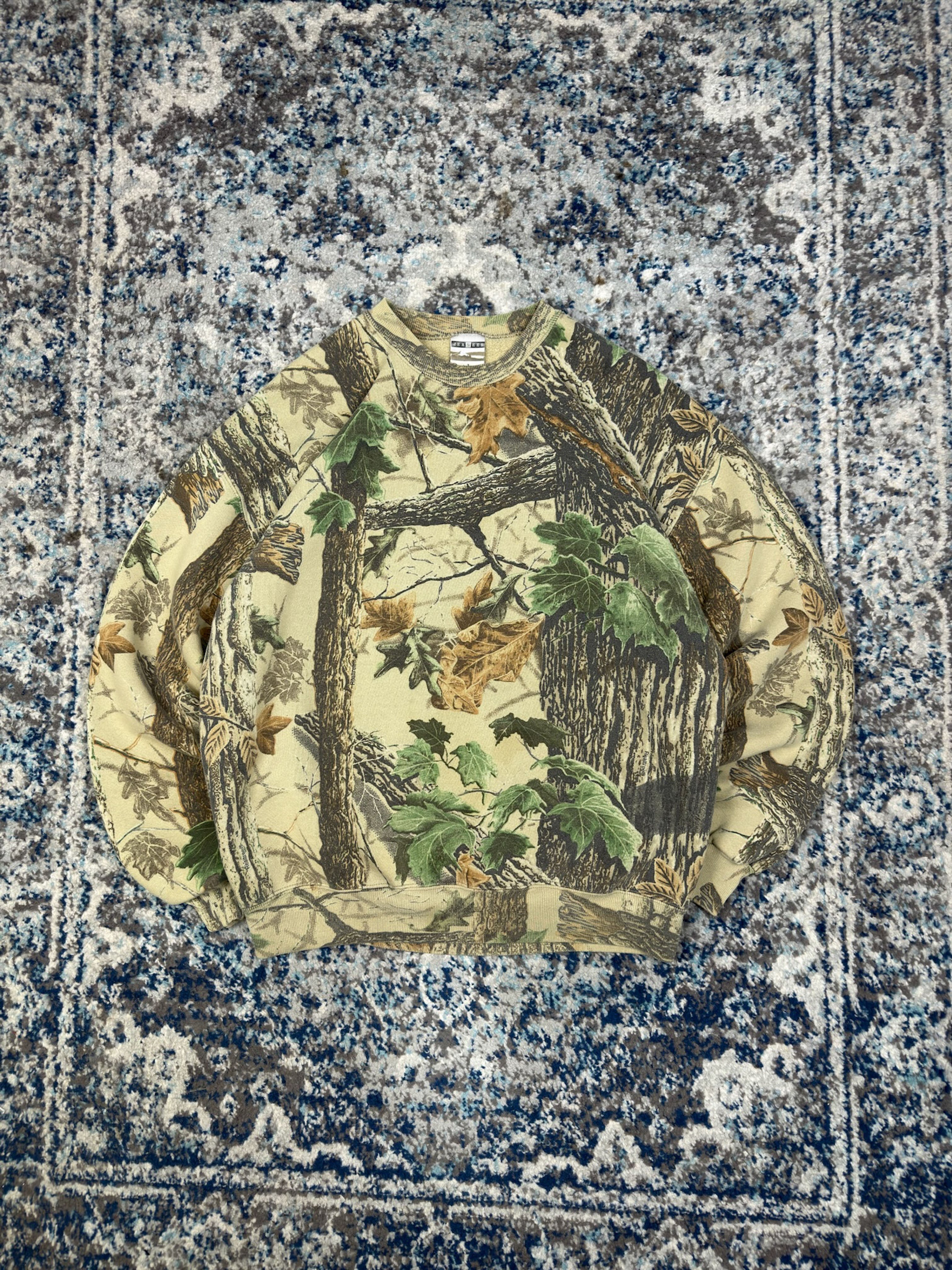 Vintage 90s Jerseys Outdoors Realtree Timber Camo Hunting Sweatshirt Size XL
