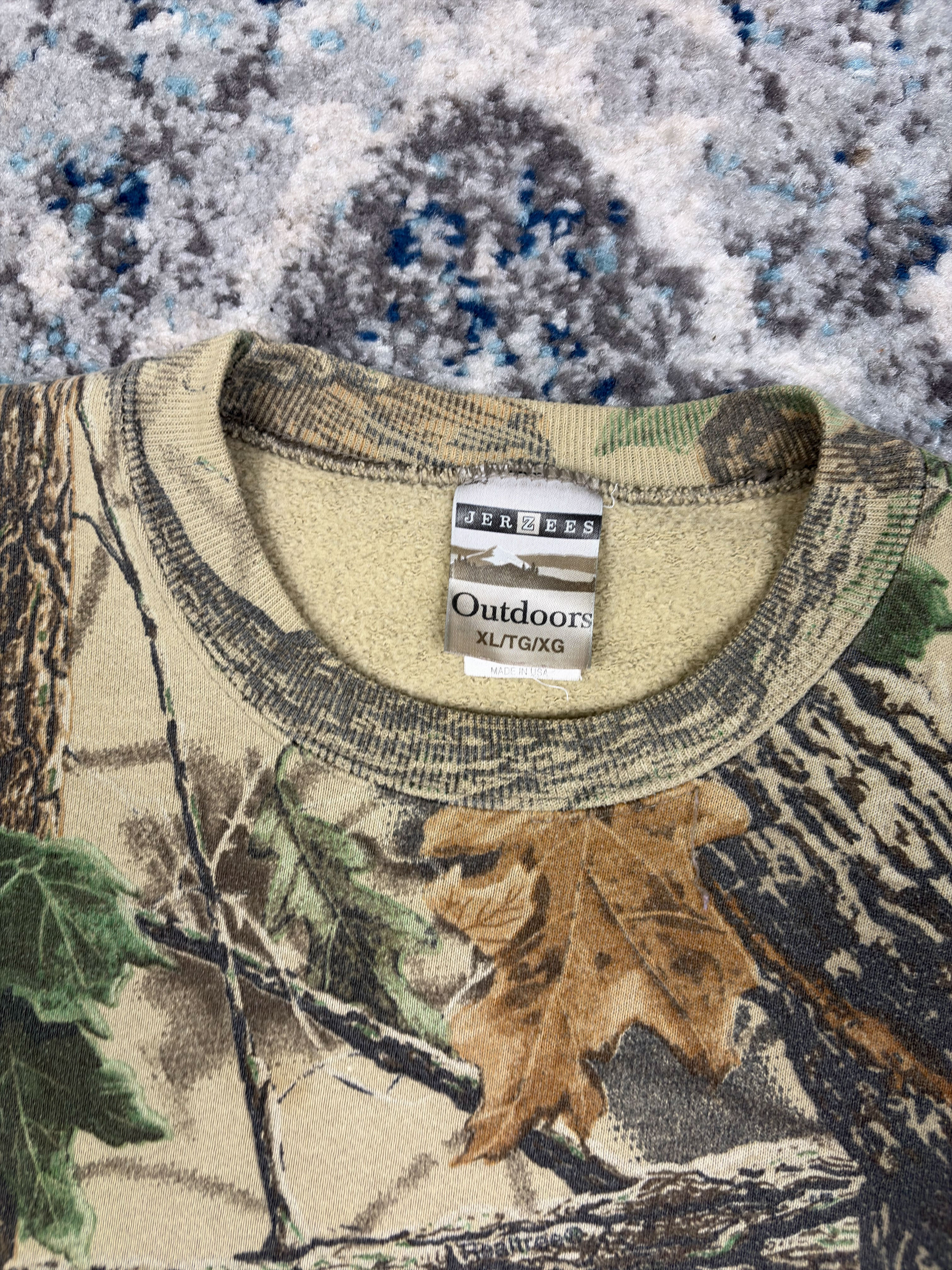 Vintage 90s Jerseys Outdoors Realtree Timber Camo Hunting Sweatshirt Size XL