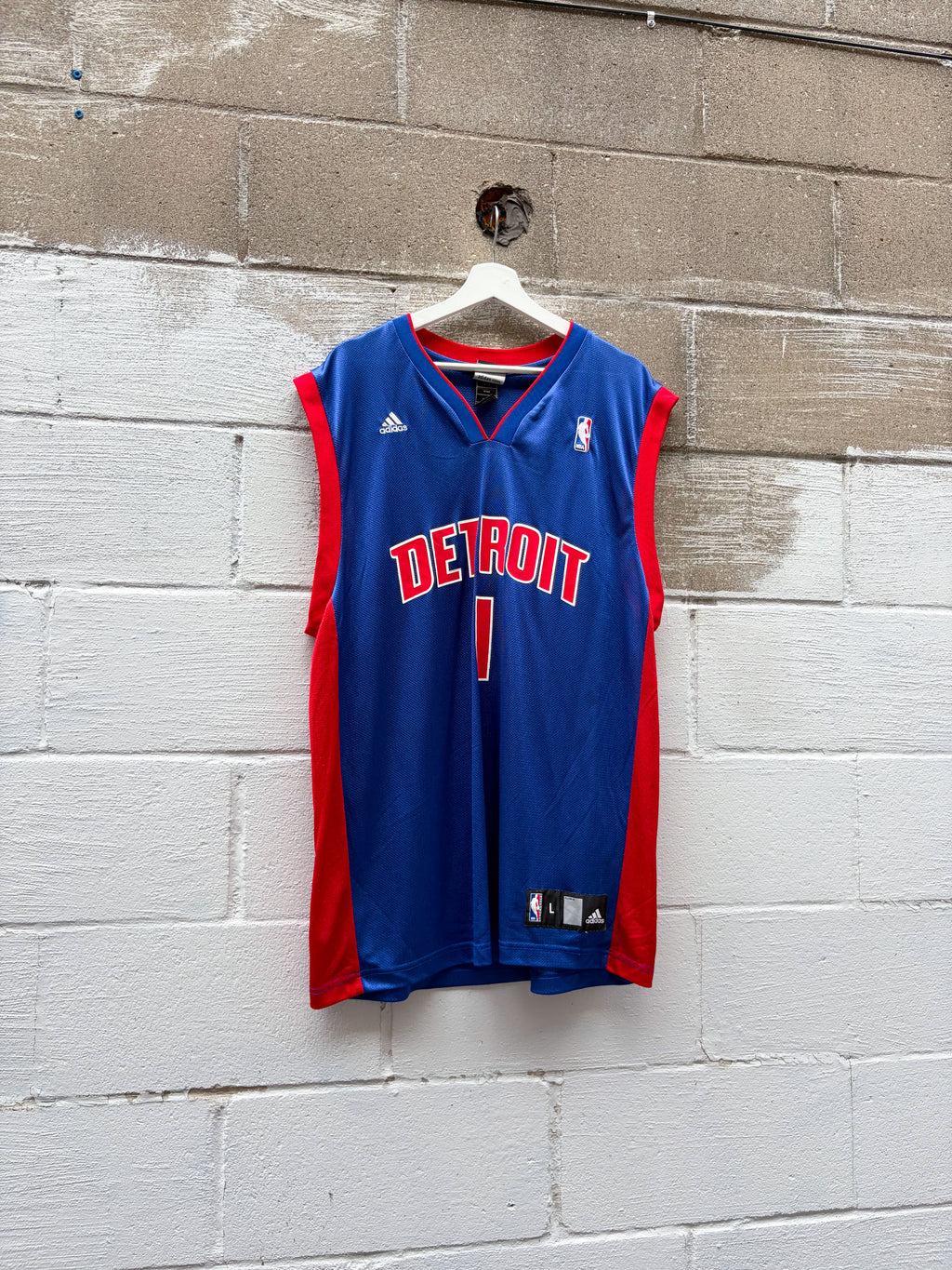 Allen Iverson #1 Detroit Pistons NBA Adidas Basketball Jersey Size Large