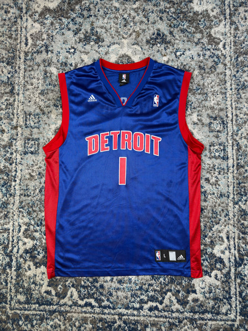 Allen Iverson #1 Detroit Pistons NBA Adidas Basketball Jersey Size Large