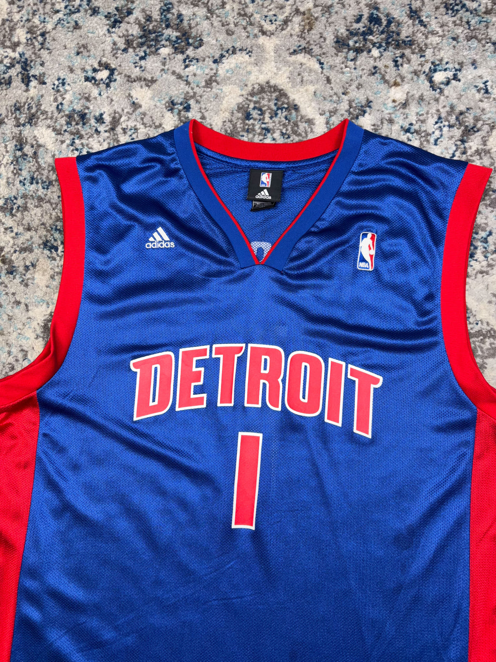 Allen Iverson #1 Detroit Pistons NBA Adidas Basketball Jersey Size Large