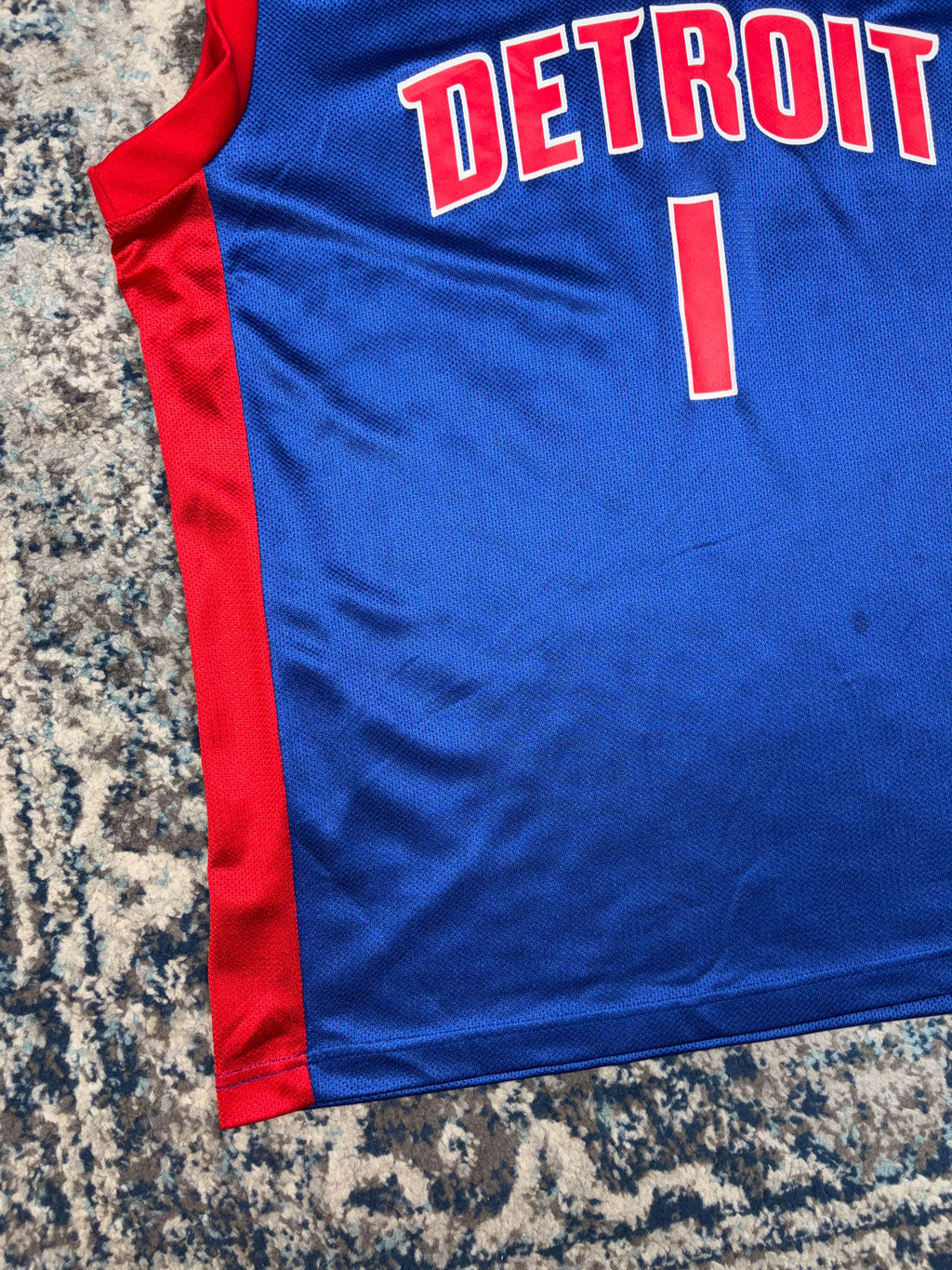 Allen Iverson #1 Detroit Pistons NBA Adidas Basketball Jersey Size Large
