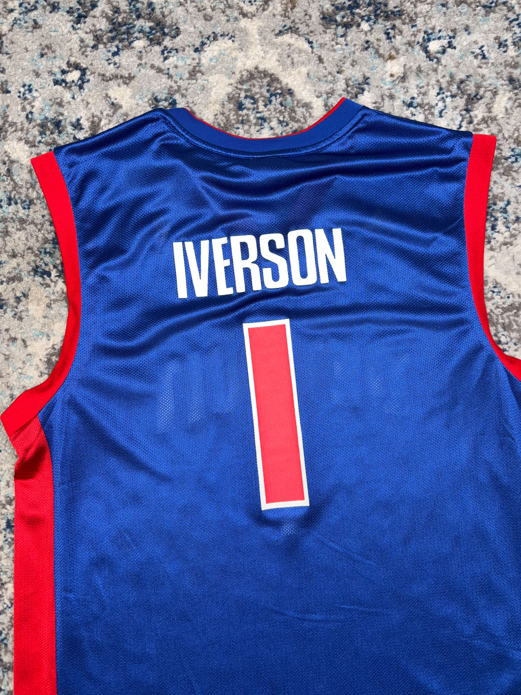 Allen Iverson #1 Detroit Pistons NBA Adidas Basketball Jersey Size Large