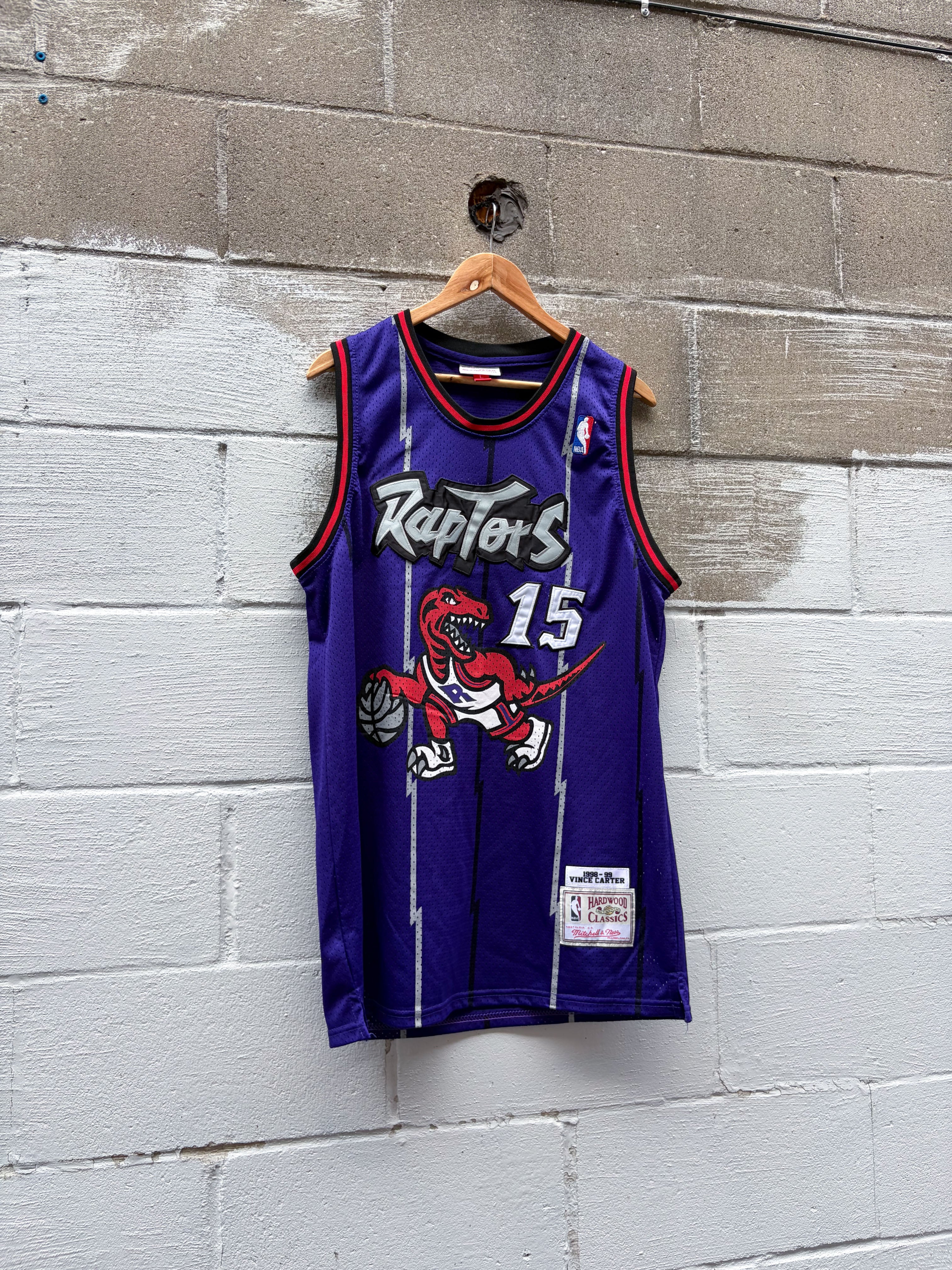 Vintage Vince Carter #15 Toronto Raptors NBA Throwback Basketball Jersey Size Large