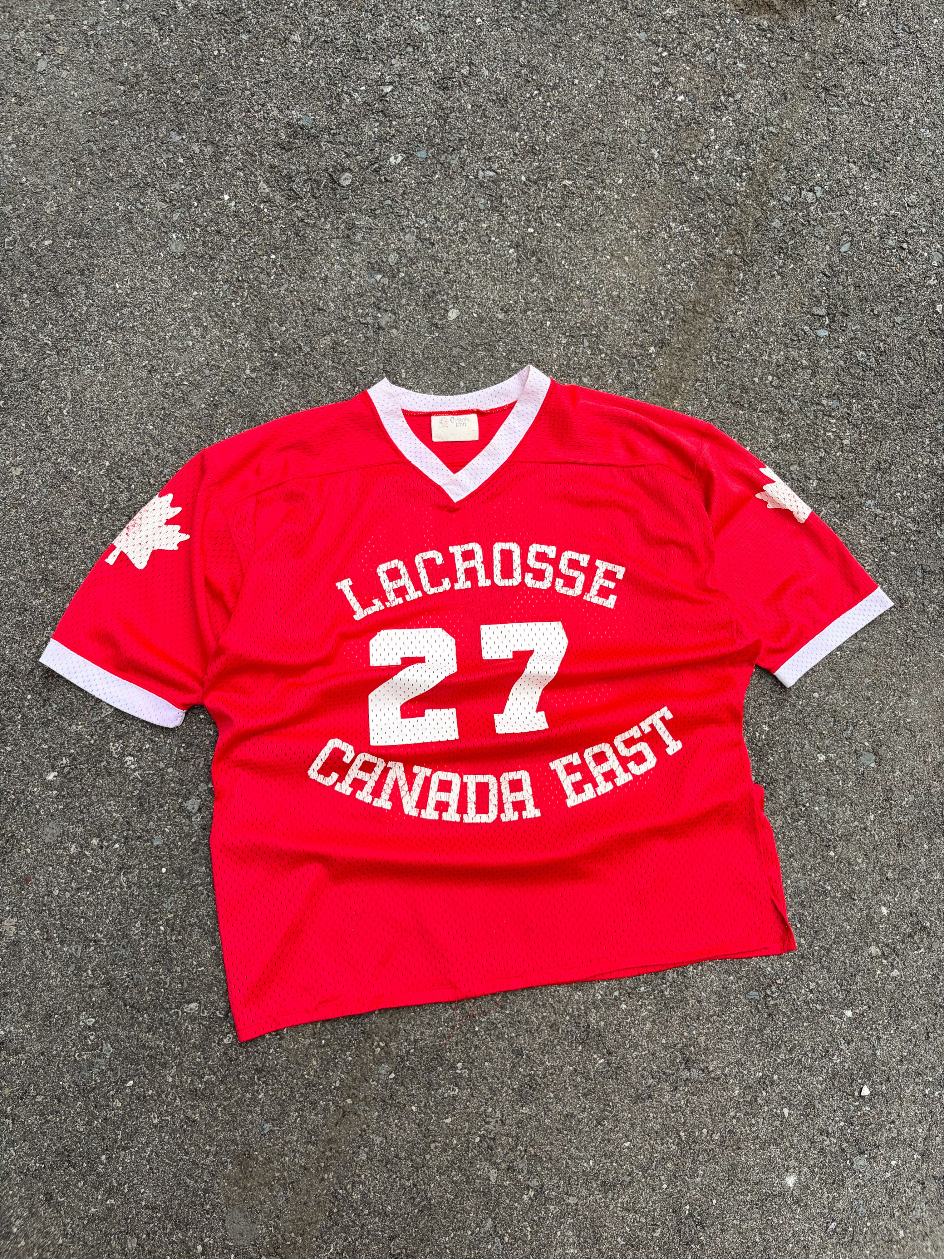Vintage 80s/90s Canada East #27 Mesh Lacrosse Jersey Size Medium