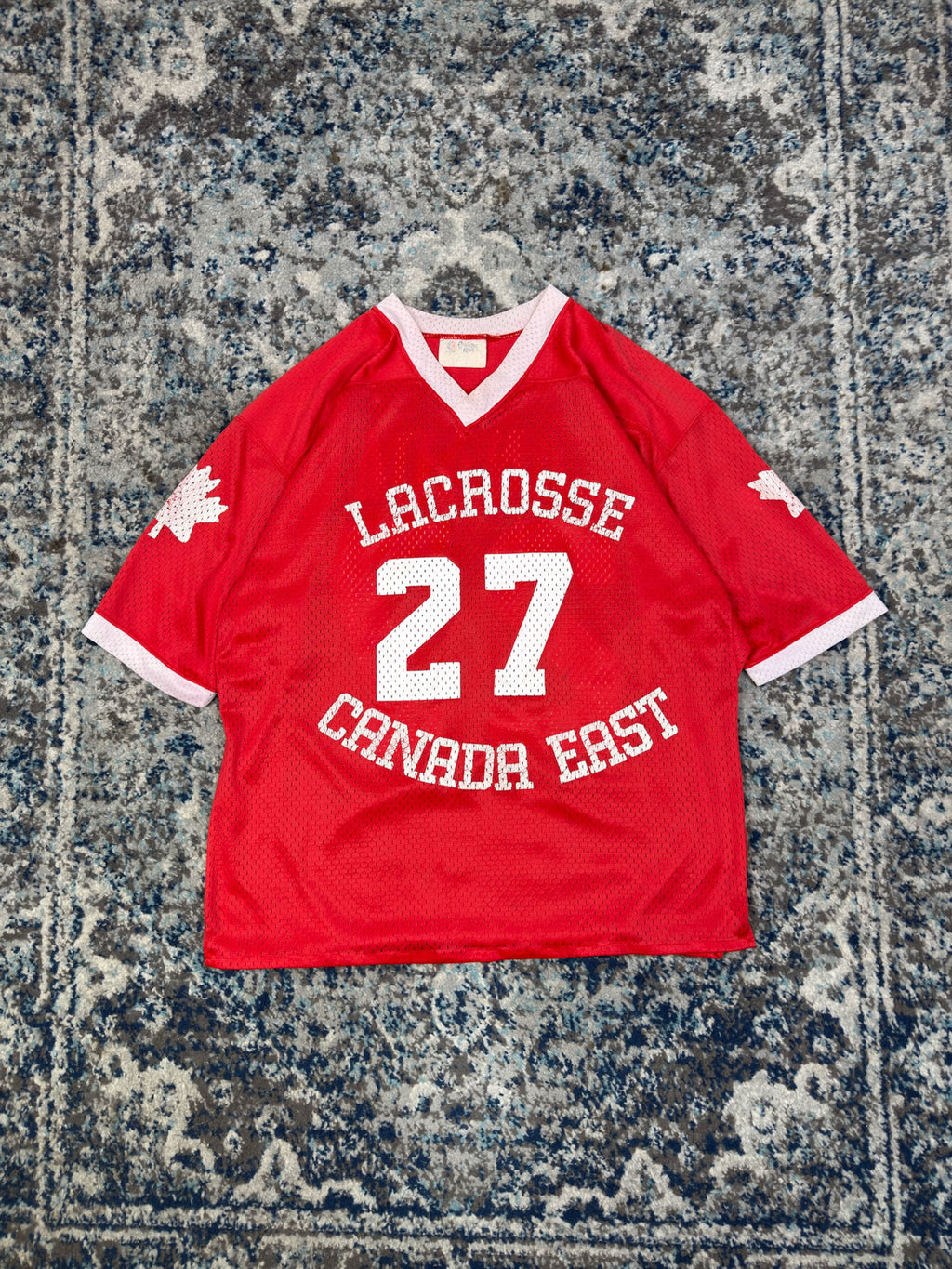 Vintage 80s/90s Canada East #27 Mesh Lacrosse Jersey Size Medium