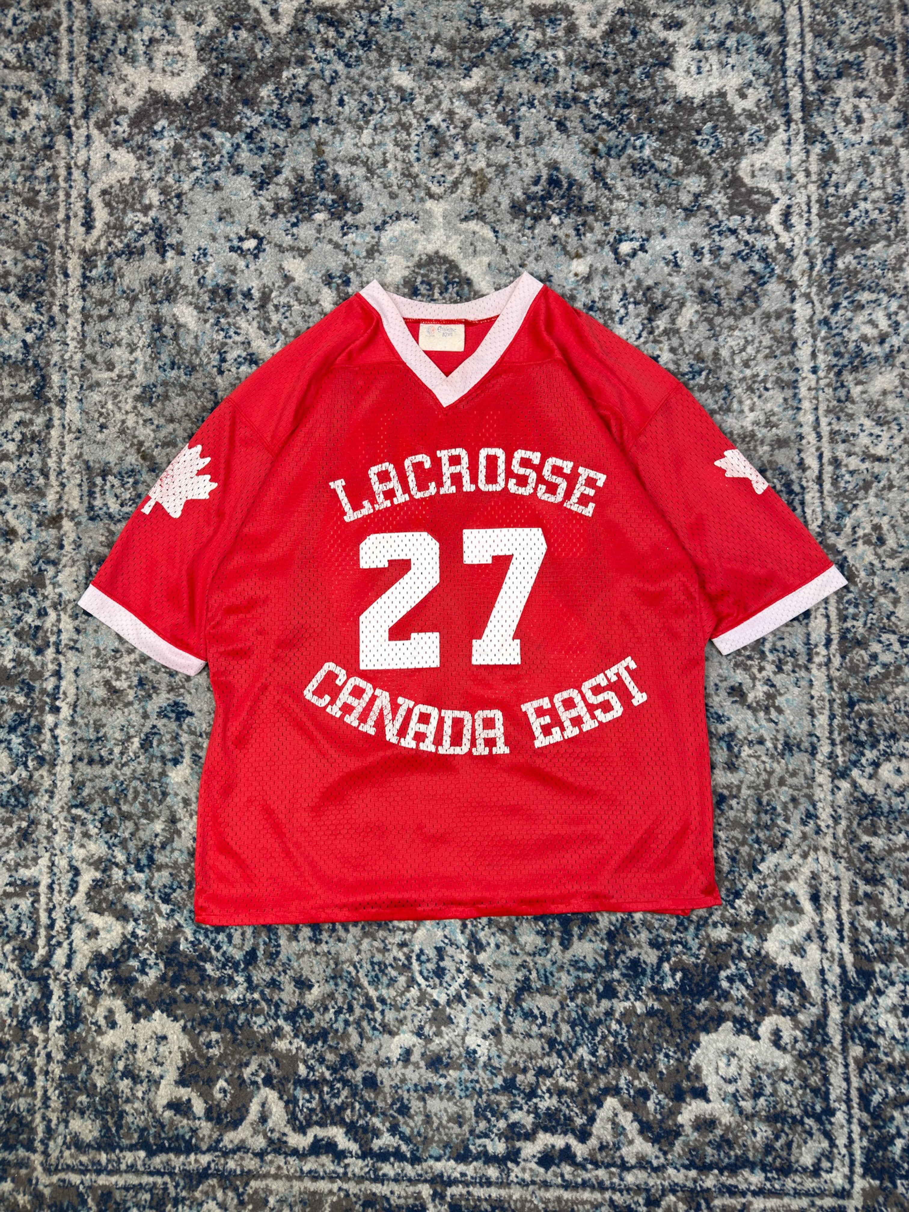 Vintage 80s/90s Canada East #27 Mesh Lacrosse Jersey Size Medium