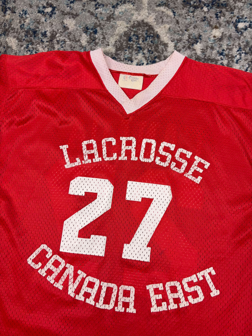 Vintage 80s/90s Canada East #27 Mesh Lacrosse Jersey Size Medium