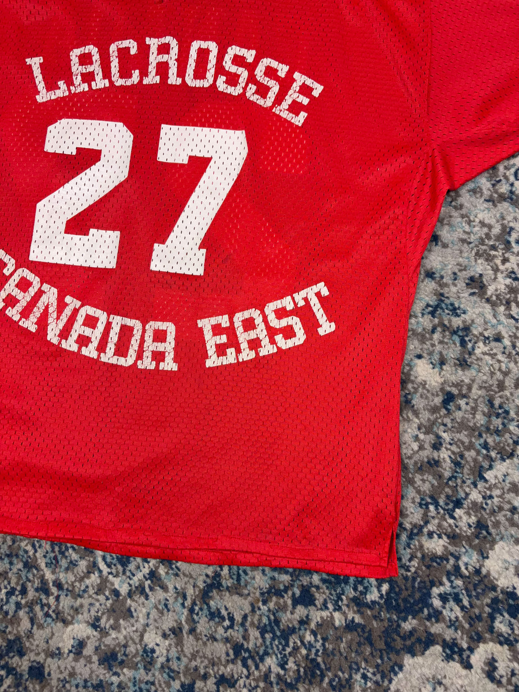 Vintage 80s/90s Canada East #27 Mesh Lacrosse Jersey Size Medium