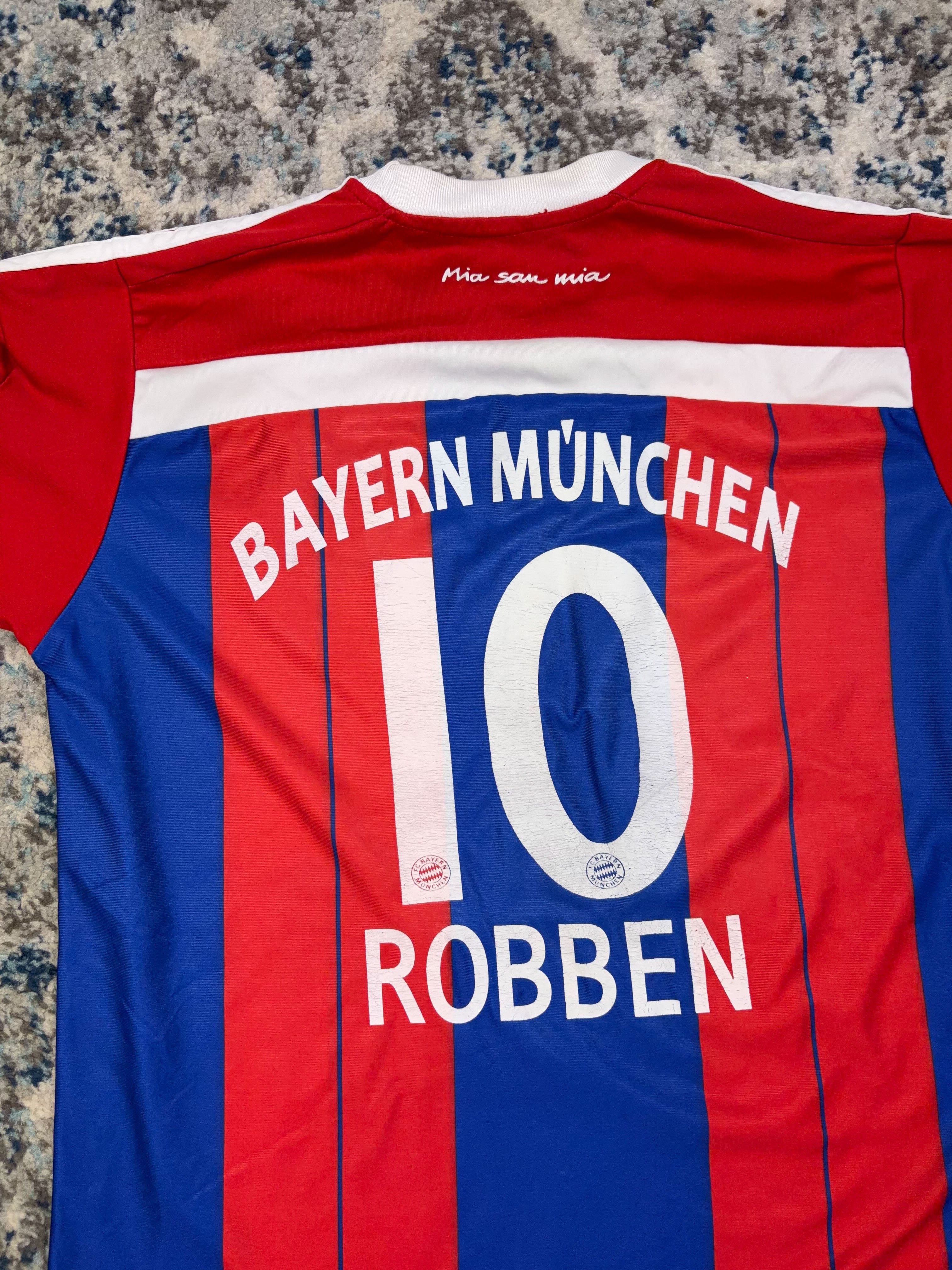 2014-15 Arjen Robben #10 Bayern Munich Home Adidas Soccer Jersey Size Medium