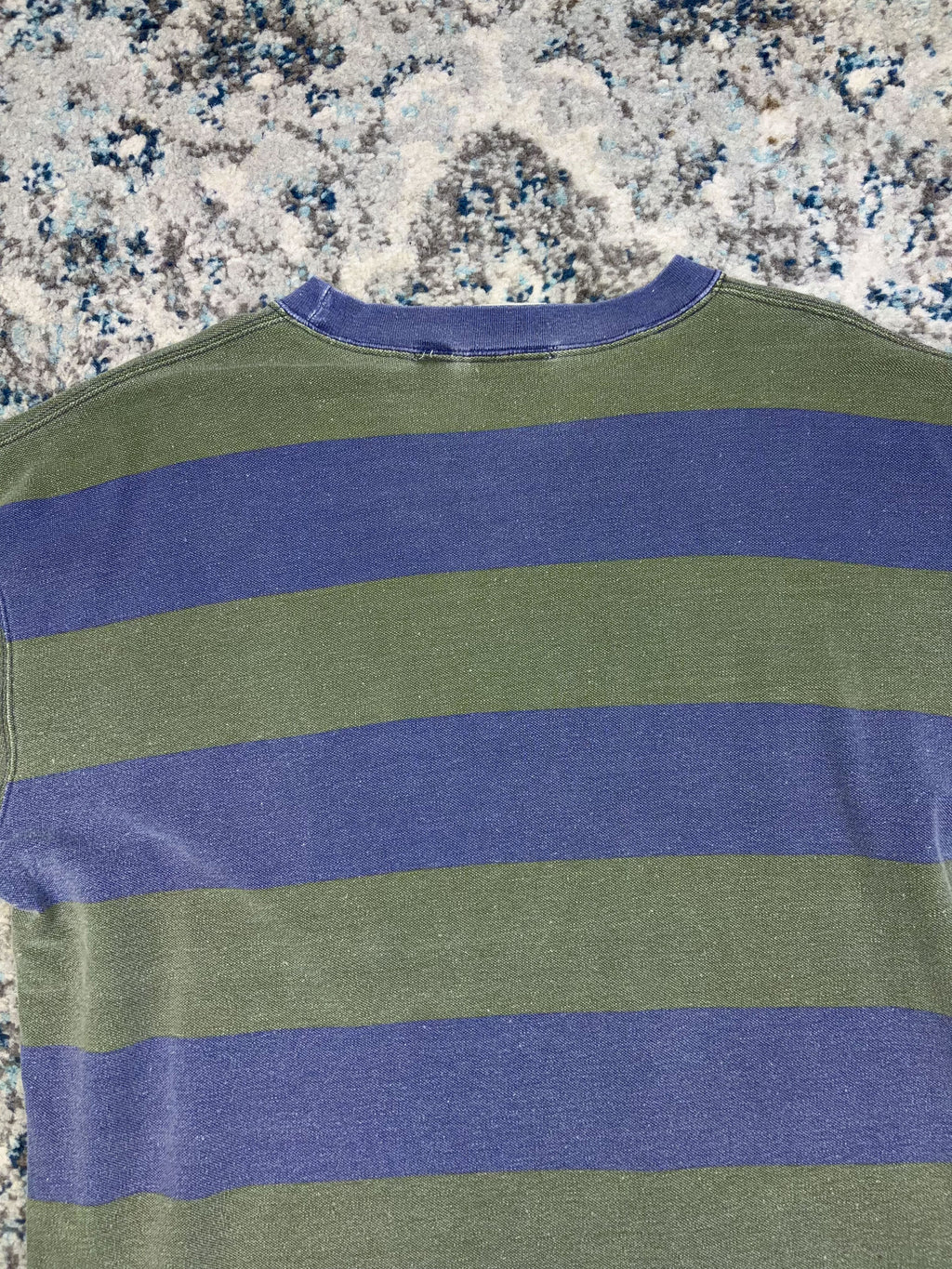 Vintage World Island Striped Single Pocket T-Shirt Size XL
