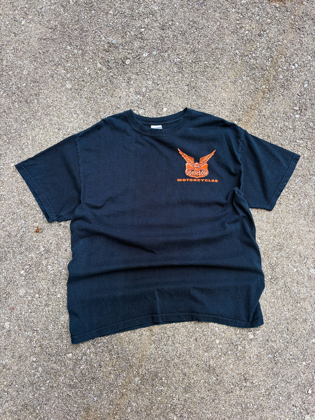 Vintage Y2K Big Johnson Motorcycles Slogan Spellout Graphic T-Shirt Size Large