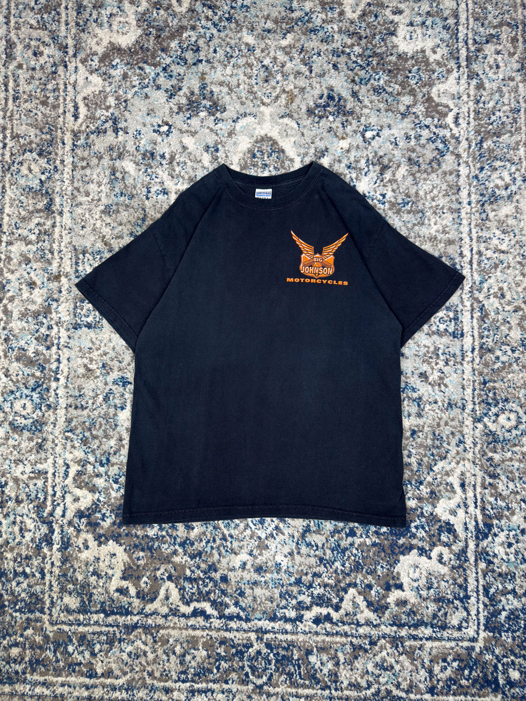 Vintage Y2K Big Johnson Motorcycles Slogan Spellout Graphic T-Shirt Size Large