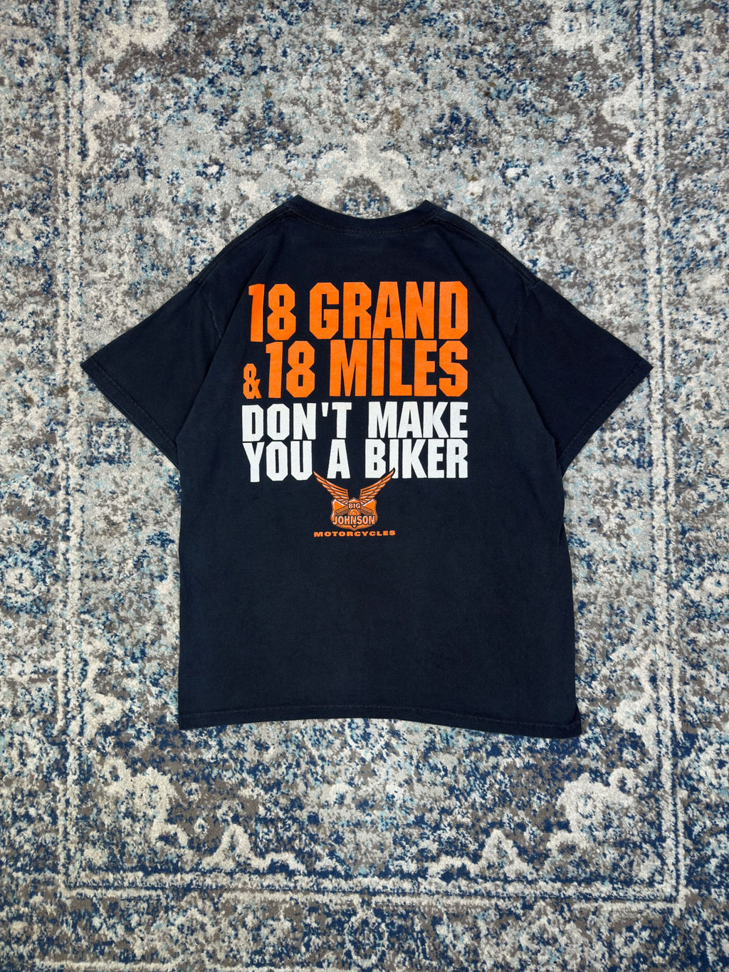 Vintage Y2K Big Johnson Motorcycles Slogan Spellout Graphic T-Shirt Size Large