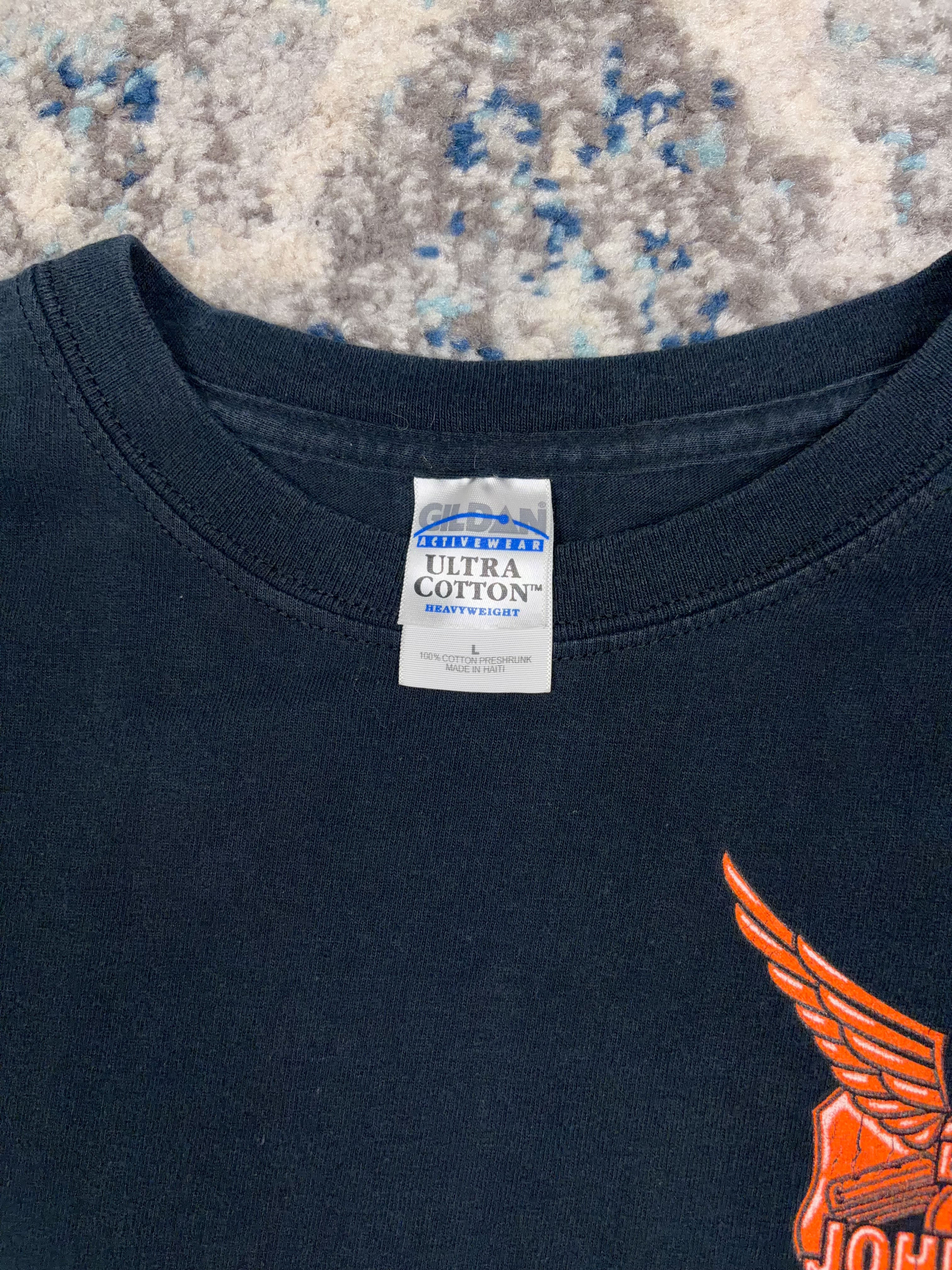 Vintage Y2K Big Johnson Motorcycles Slogan Spellout Graphic T-Shirt Size Large