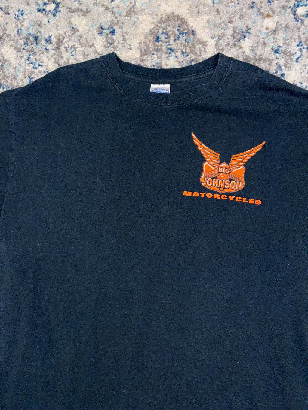 Vintage Y2K Big Johnson Motorcycles Slogan Spellout Graphic T-Shirt Size Large