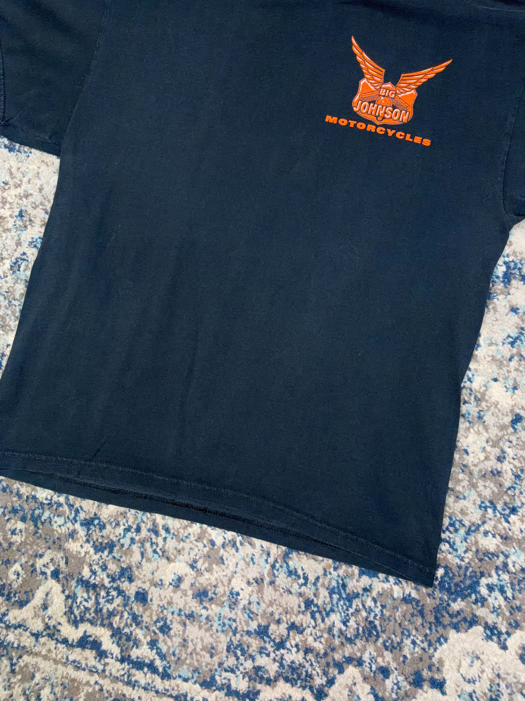 Vintage Y2K Big Johnson Motorcycles Slogan Spellout Graphic T-Shirt Size Large