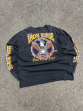 Vintage 2001 Iron Horse Saloon Bike Week Graphic Long Sleeve 1/4 Button T-Shirt Size 2XL