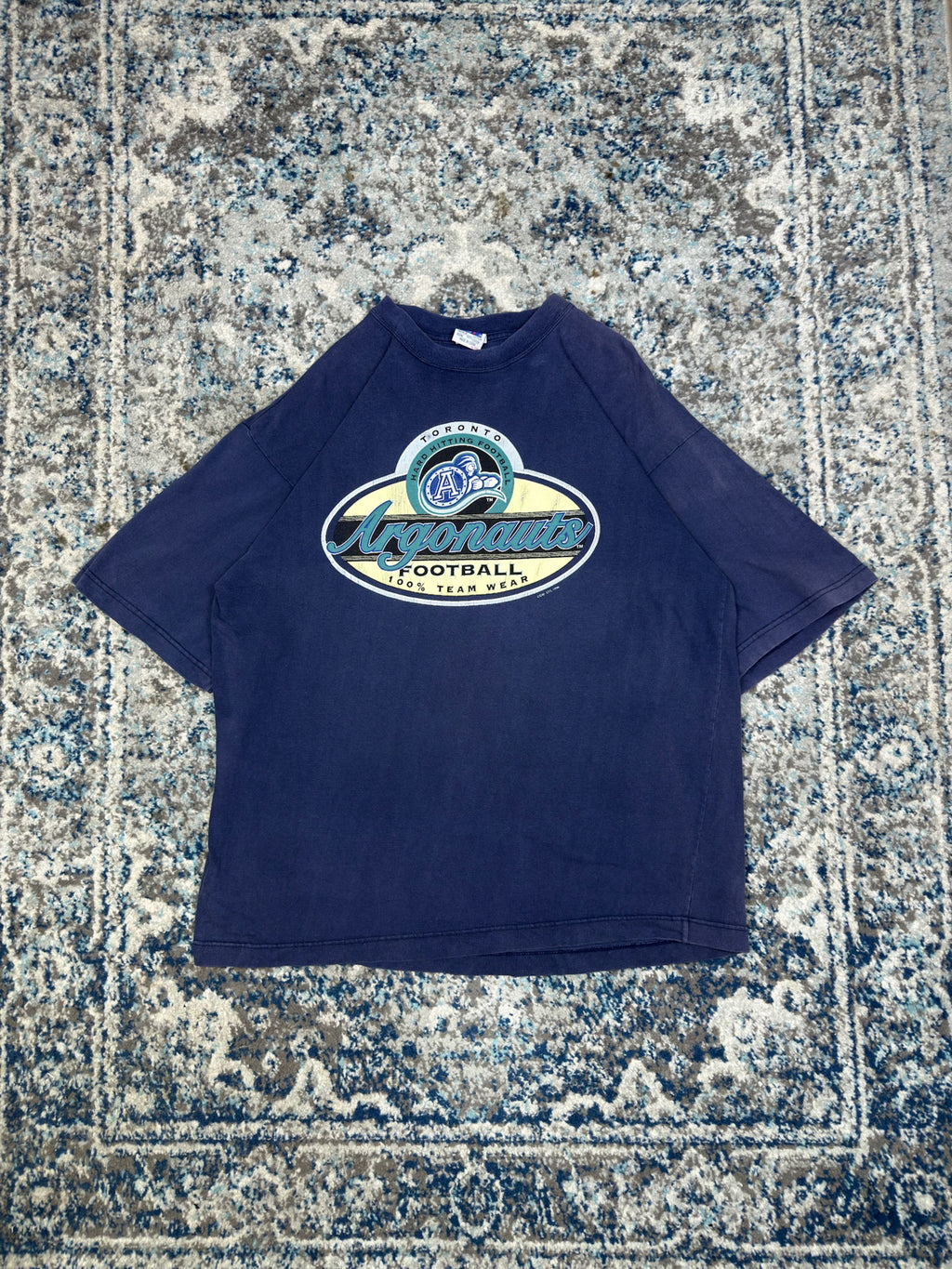 Vintage 1996 Toronto Argonauts CFL Script Spellout Graphic T-Shirt Size XL