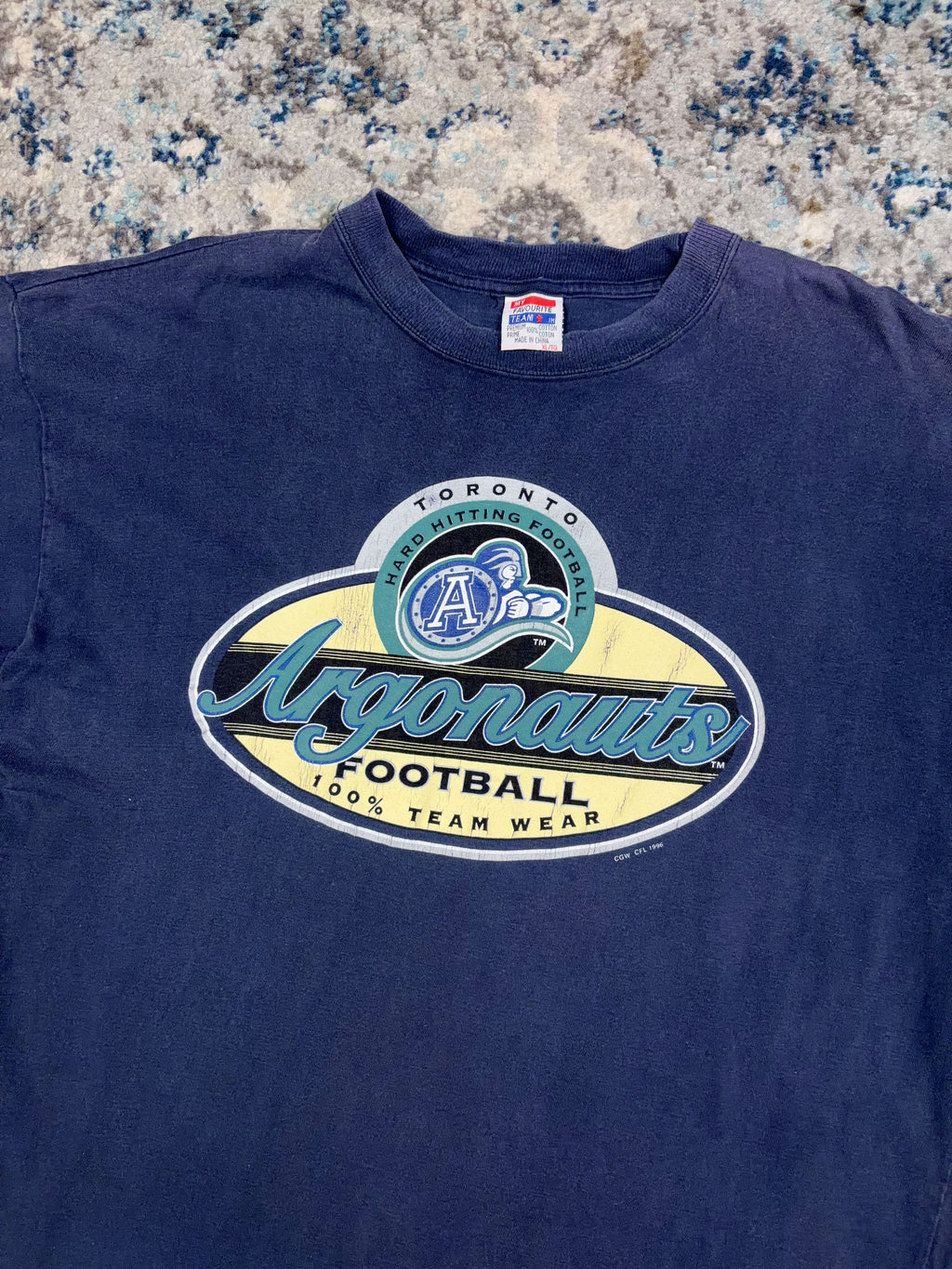 Vintage 1996 Toronto Argonauts CFL Script Spellout Graphic T-Shirt Size XL