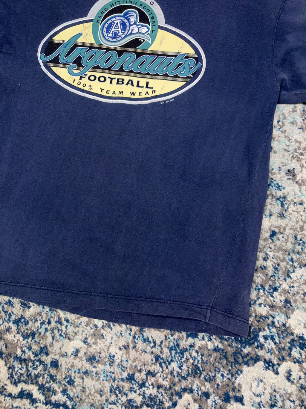 Vintage 1996 Toronto Argonauts CFL Script Spellout Graphic T-Shirt Size XL