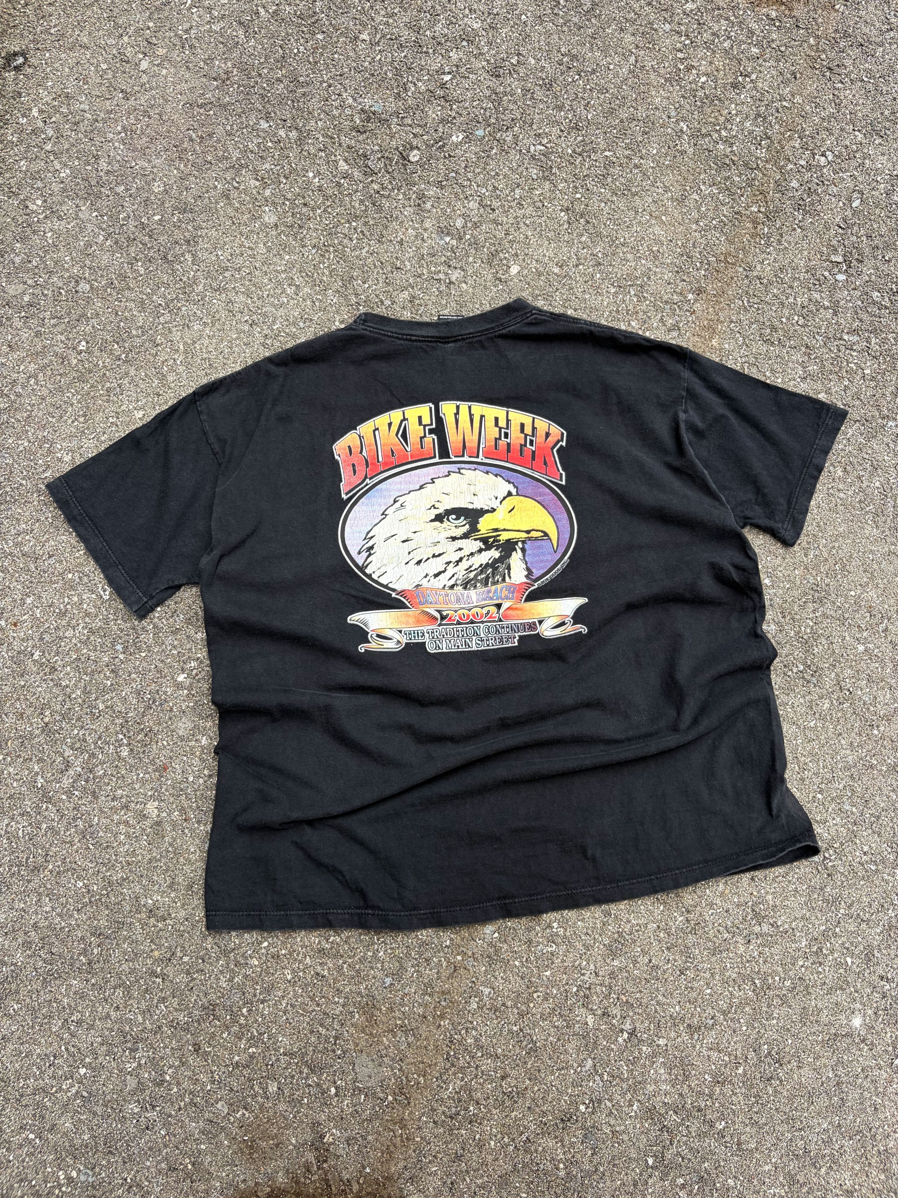 Vintage 2002 Harley Davidson Daytona Bike Week Eagle Graphic T-Shirt Size 2XL