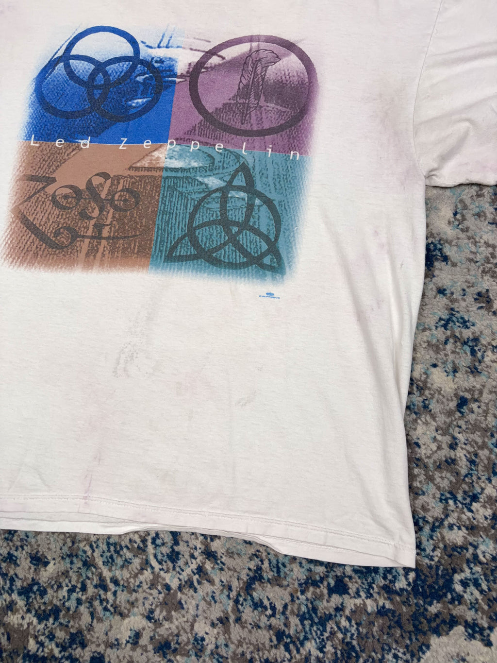 Vintage 90s Led Zeppelin IV Logos Rock Music Promo Spellout T-Shirt Size XL