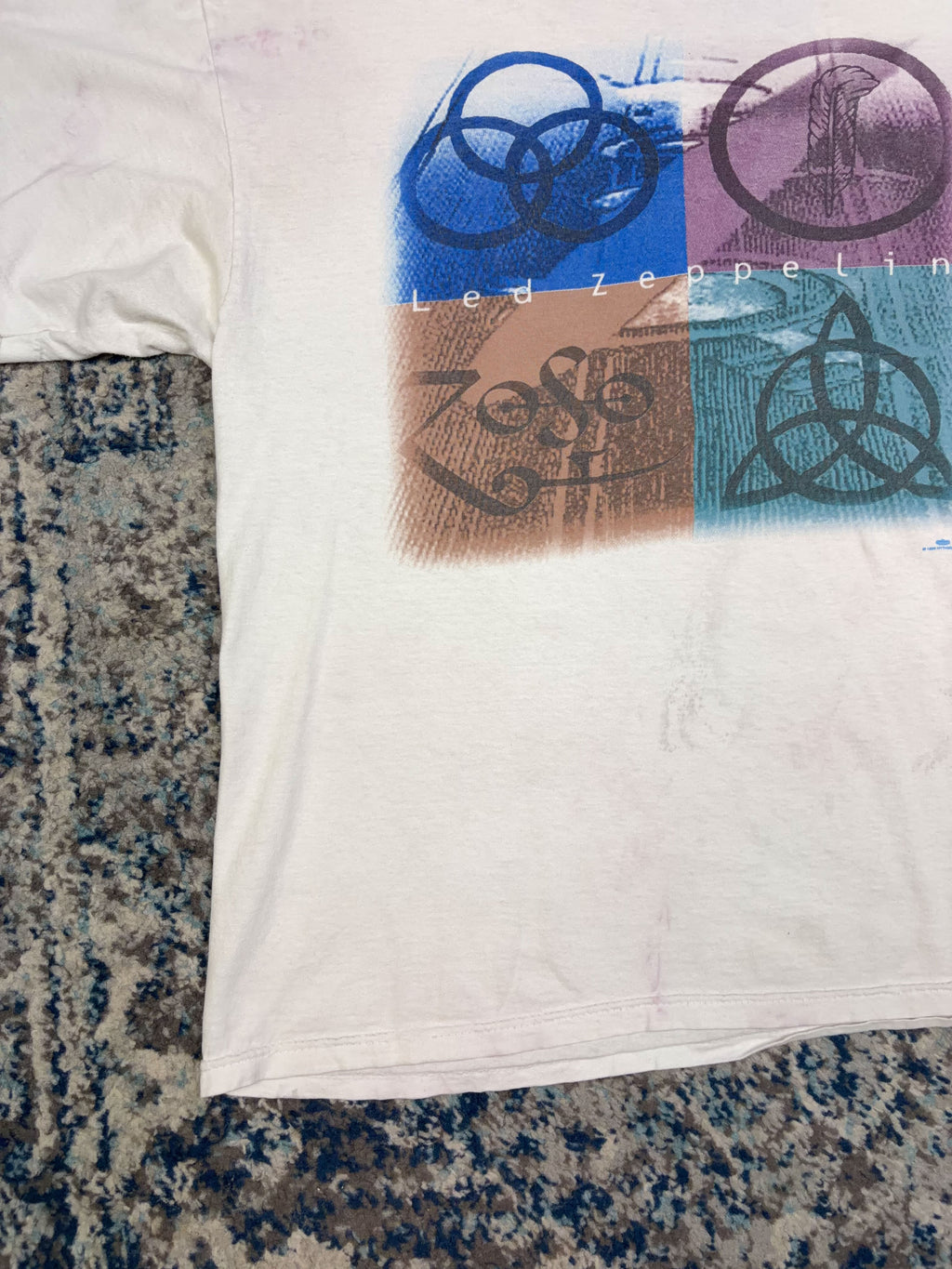 Vintage 90s Led Zeppelin IV Logos Rock Music Promo Spellout T-Shirt Size XL