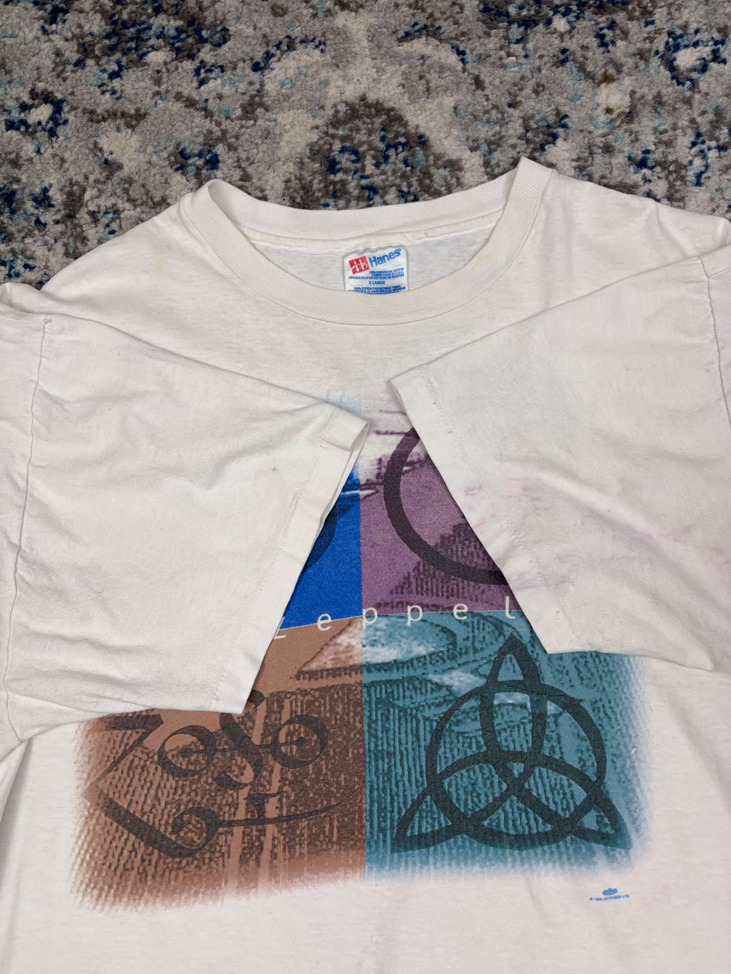 Vintage 90s Led Zeppelin IV Logos Rock Music Promo Spellout T-Shirt Size XL