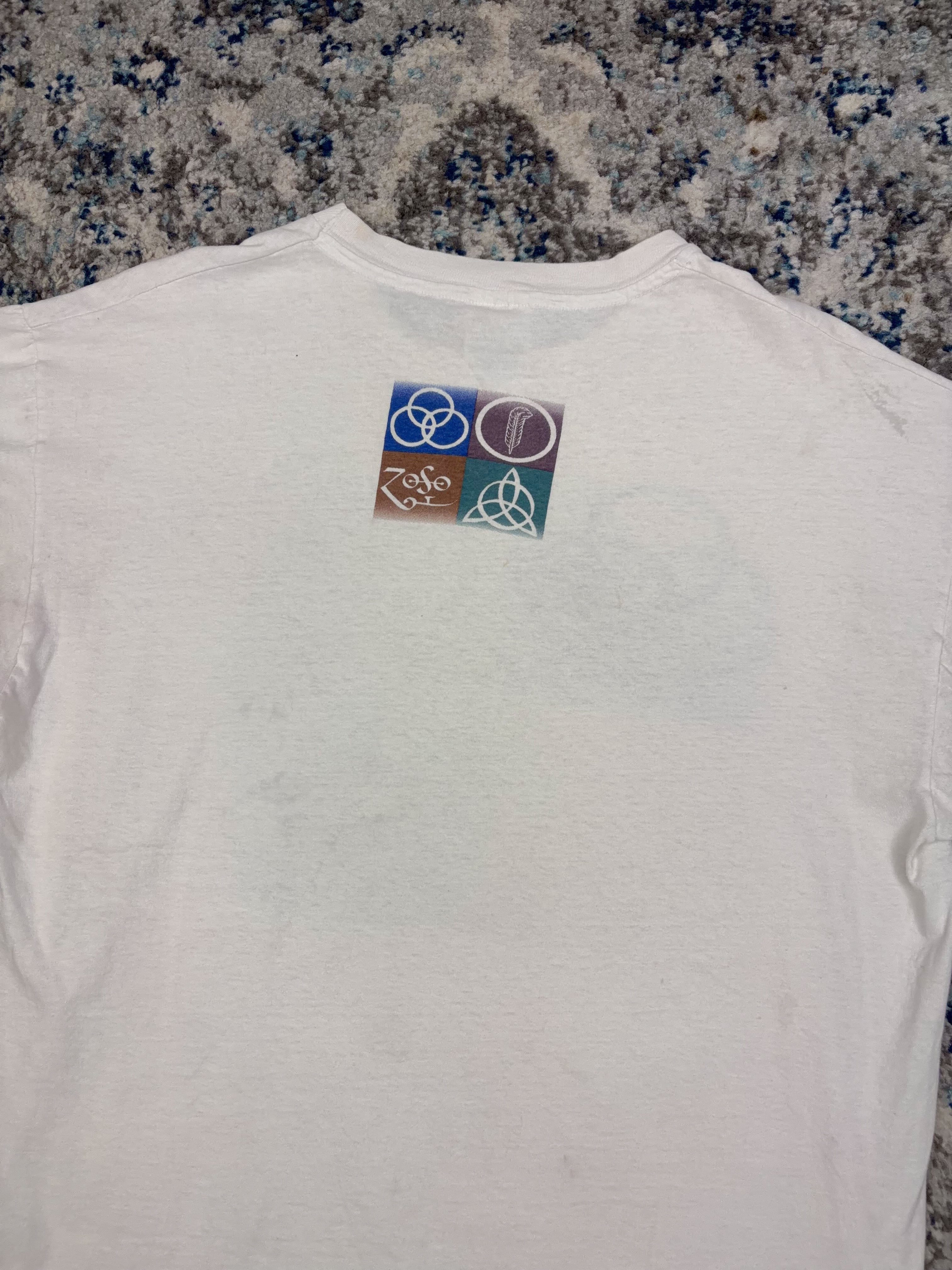 Vintage 90s Led Zeppelin IV Logos Rock Music Promo Spellout T-Shirt Size XL