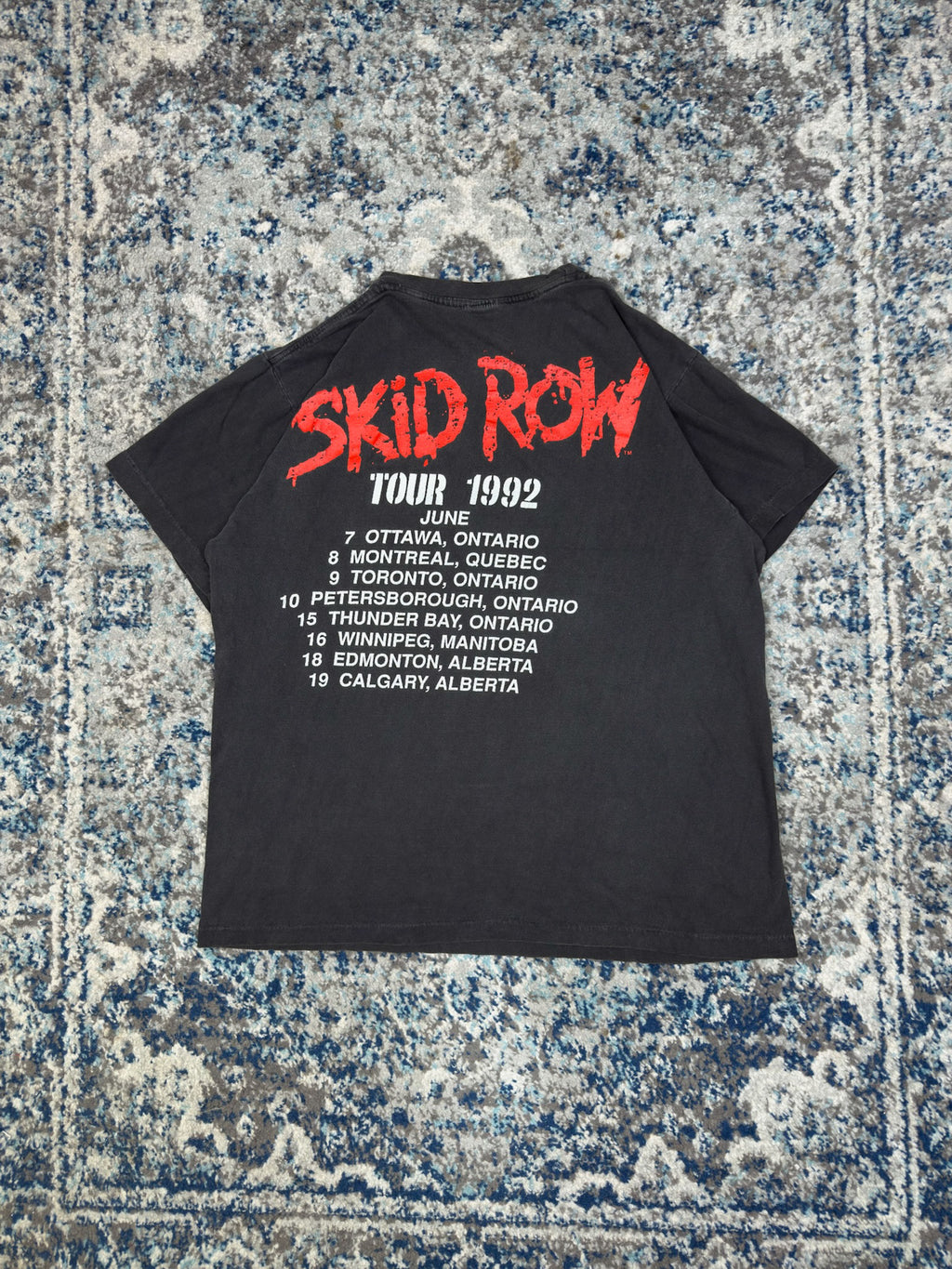 Vintage 1992 Skid Row Scream Canada Tour Heavy Metal Music Tour T-Shirt Size XL