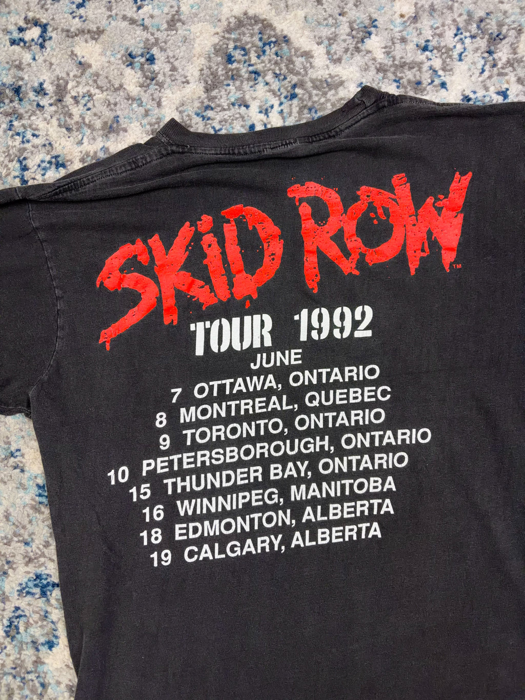 Vintage 1992 Skid Row Scream Canada Tour Heavy Metal Music Tour T-Shirt Size XL