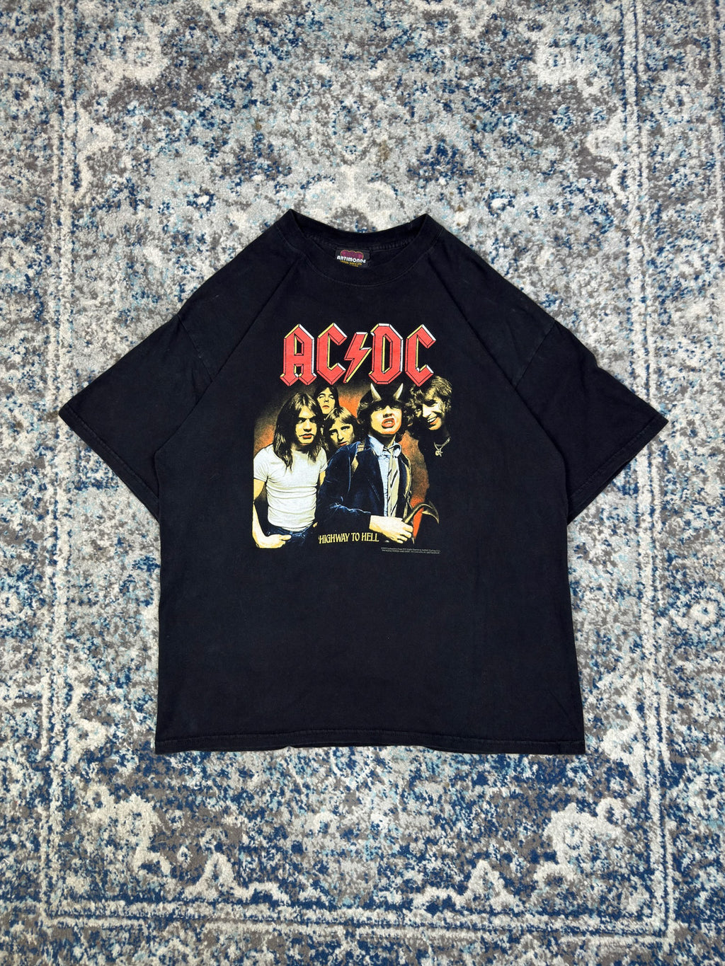 Vintage 2003 AC/DC Highway To Hell Band Portrait Rock Music Graphic T-Shirt Size XL