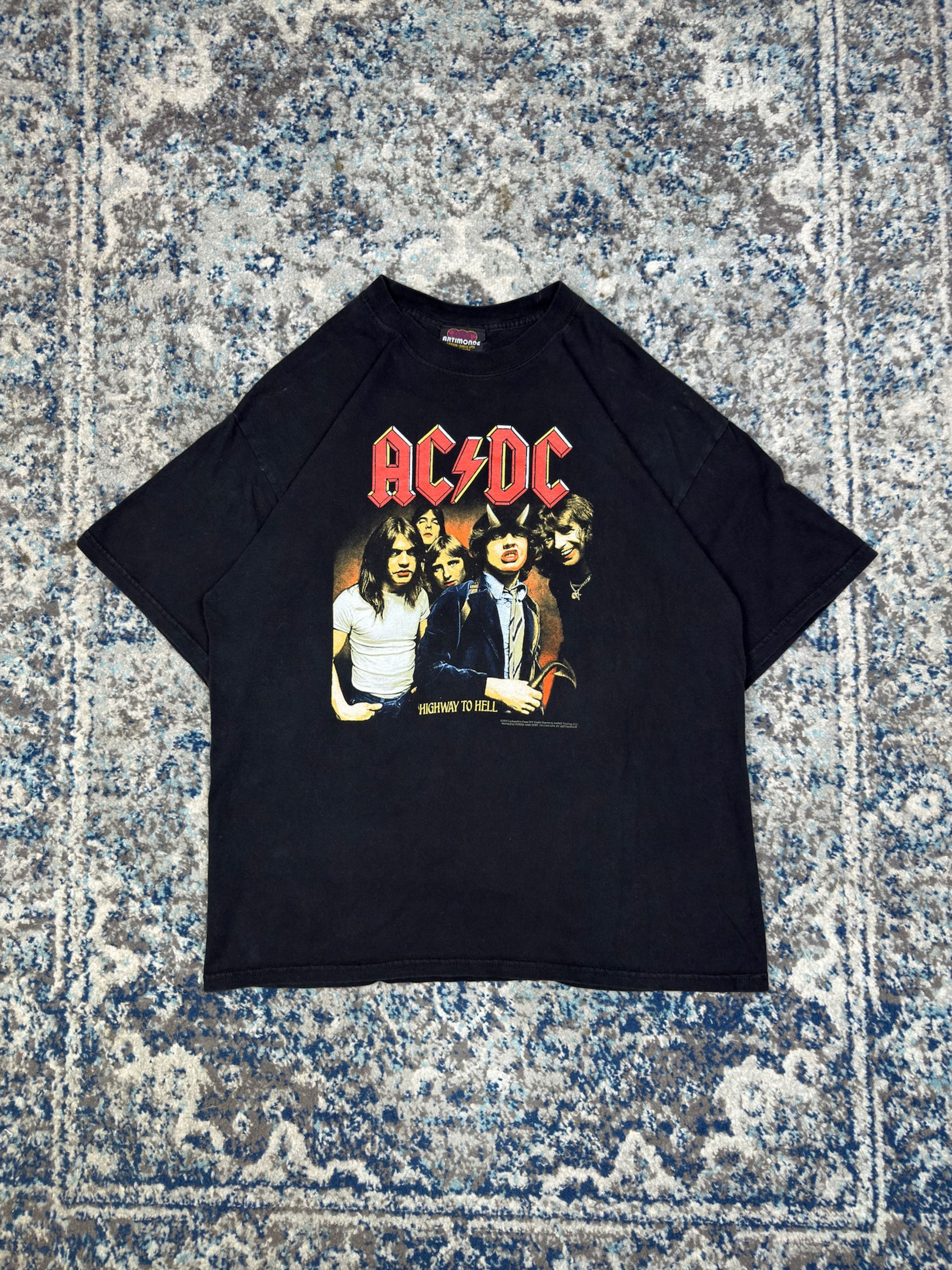 Vintage 2003 AC/DC Highway To Hell Band Portrait Rock Music Graphic T-Shirt Size XL