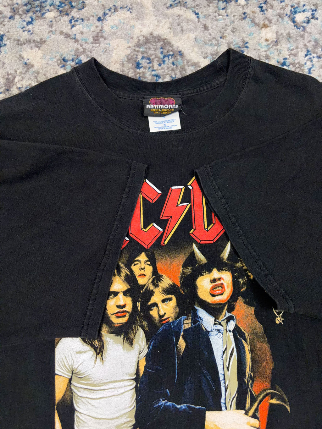 Vintage 2003 AC/DC Highway To Hell Band Portrait Rock Music Graphic T-Shirt Size XL