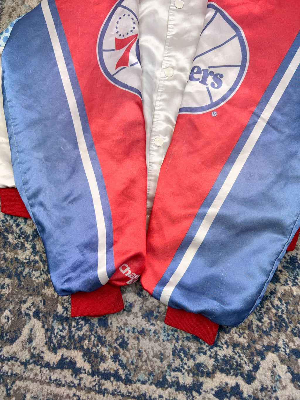 90s Sir Charles Barkley #34 Philadelphia Sixers NBA Fanimation Chalk Line Jacket Size XL