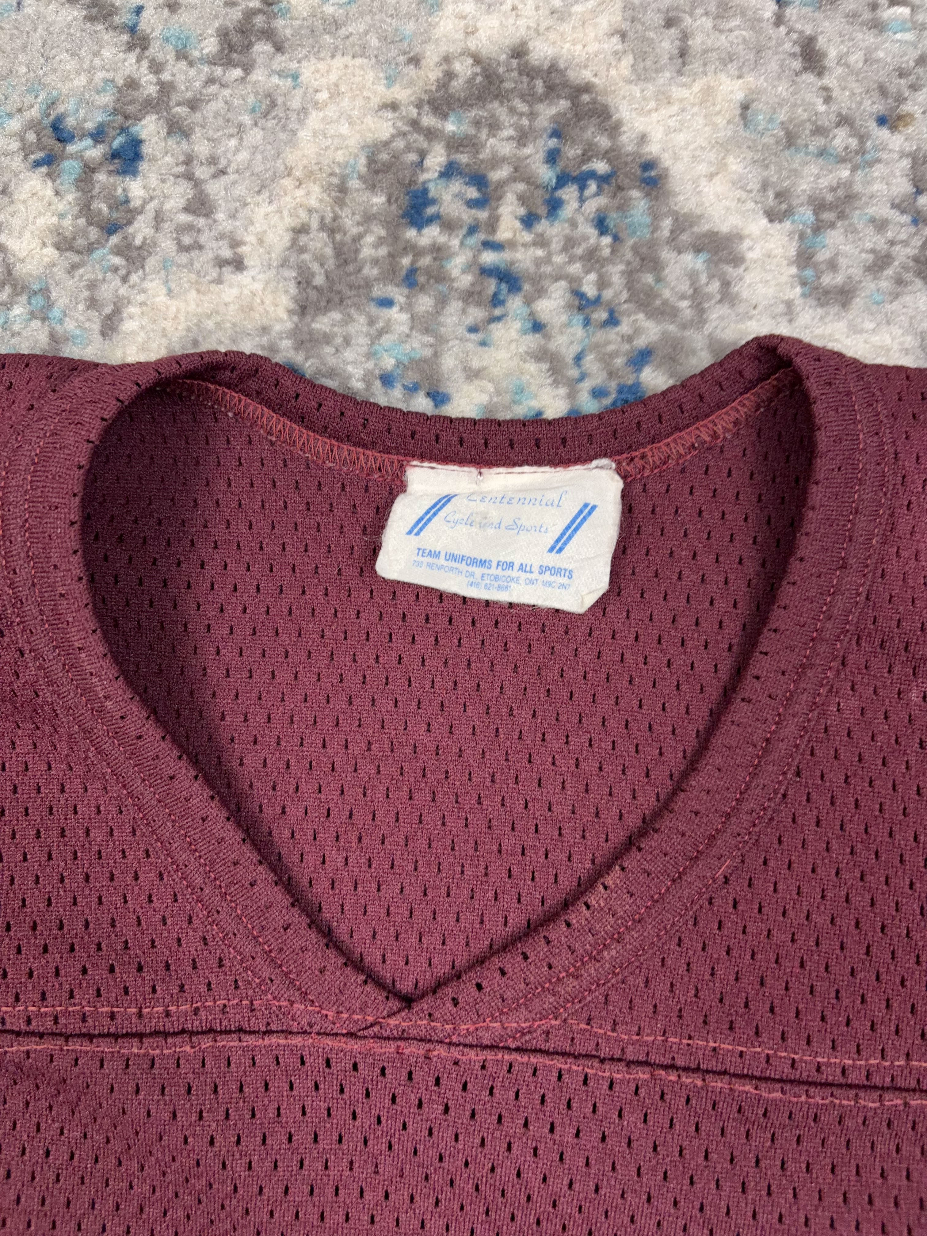 Vintage 80s/90s Centennial Sports #84 Maroon Football Jersey Size Large