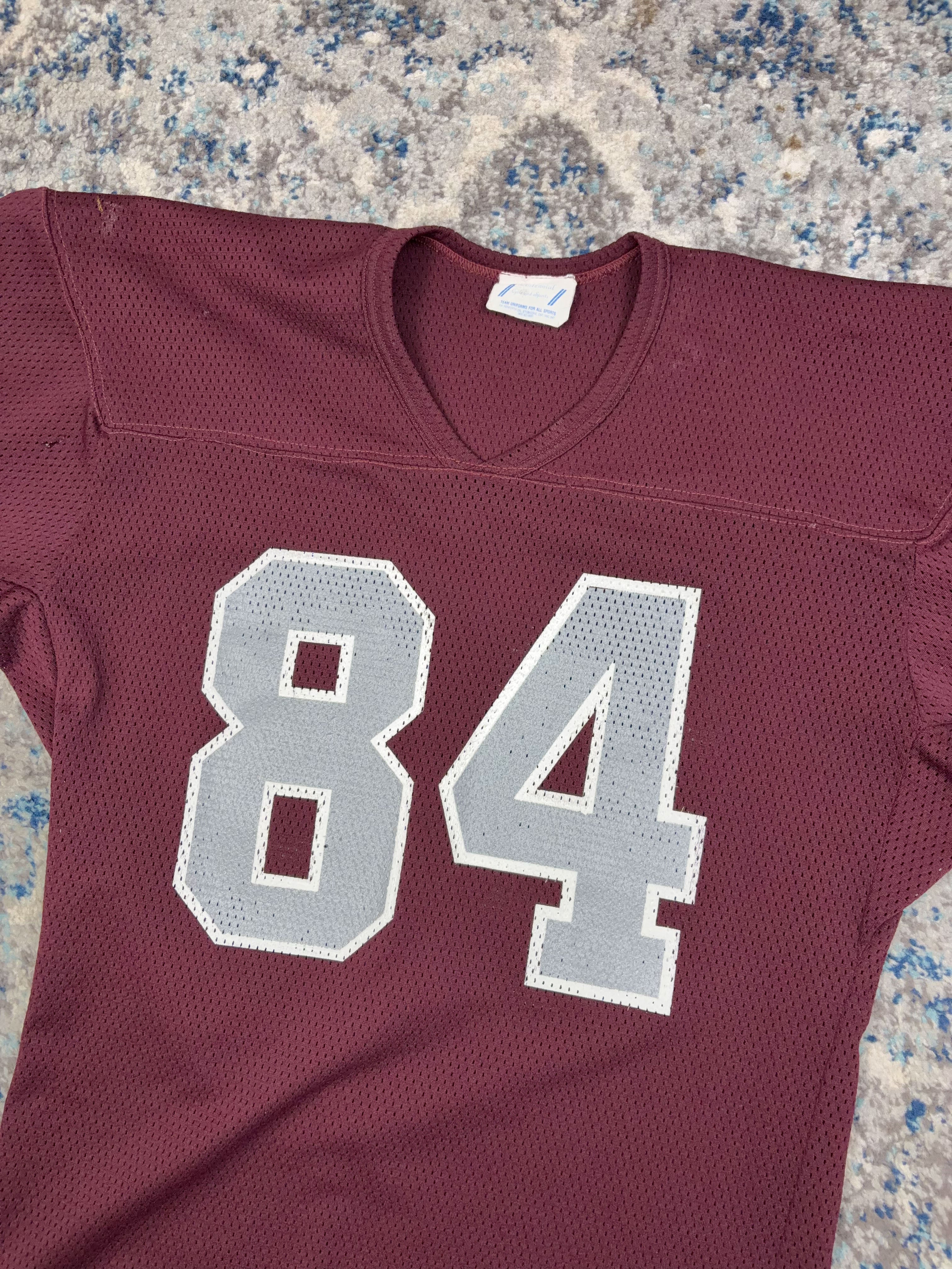 Vintage 80s/90s Centennial Sports #84 Maroon Football Jersey Size Large