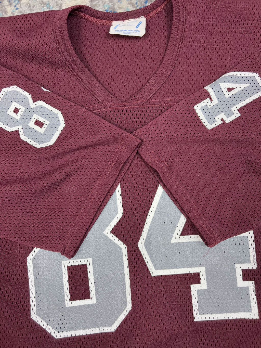 Vintage 80s/90s Centennial Sports #84 Maroon Football Jersey Size Large