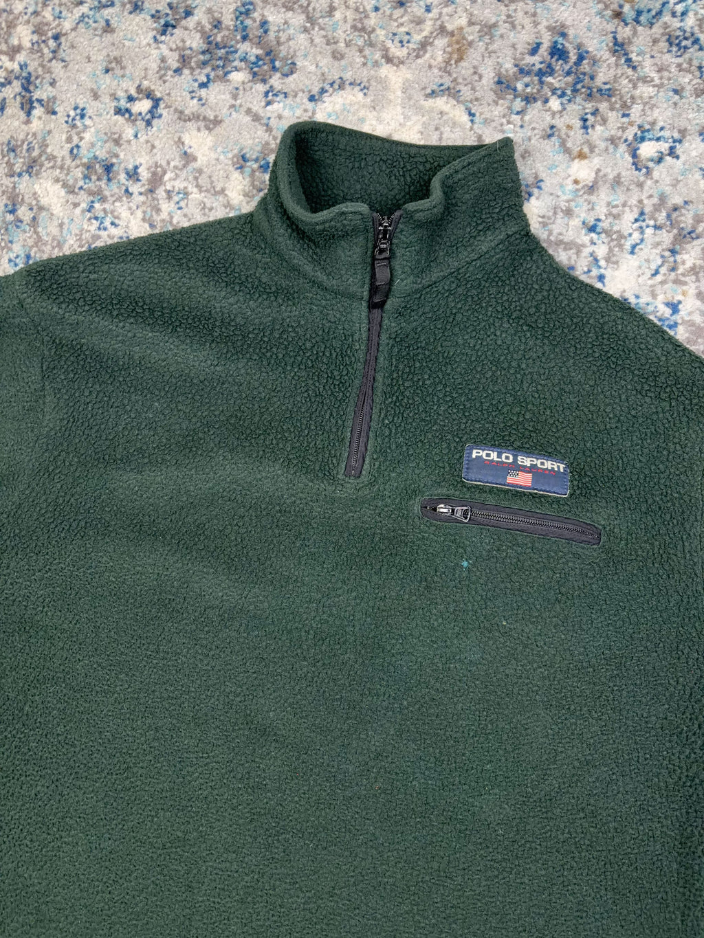 Vintage 90s Polo Sport Ralph Lauren 1/4 Zip Pullover Fleece Sweatshirt Size Medium