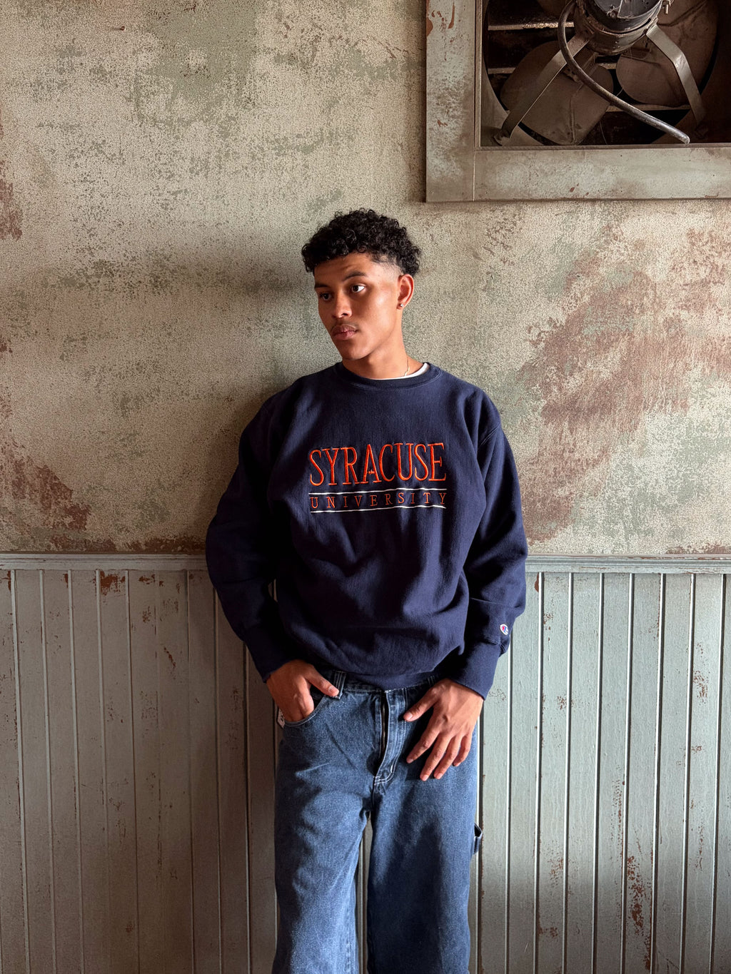 Vintage 90s Syracuse Orangemen NCAA Embroidered Champion Reverse Weave Sweatshirt Size 2XL