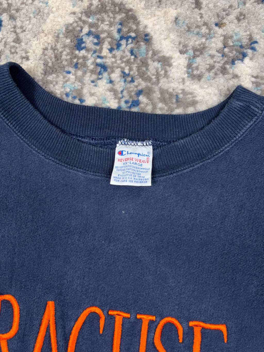 Vintage 90s Syracuse Orangemen NCAA Embroidered Champion Reverse Weave Sweatshirt Size 2XL